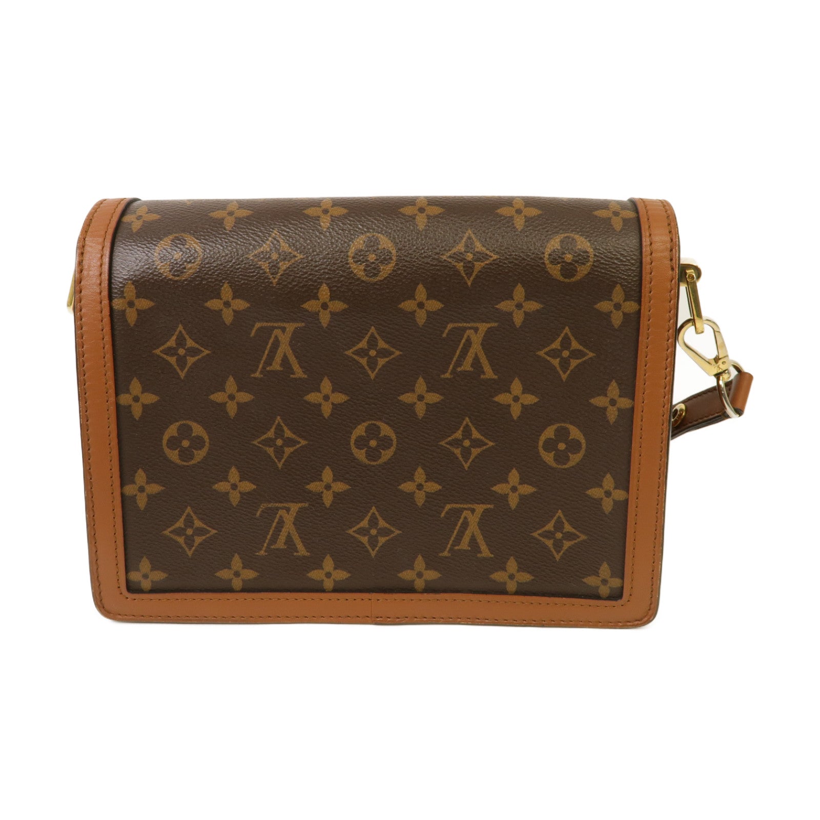 LOUIS VUITTON 【激減優惠】Monogram Reverse Dauphine金扣肩背袋棕色