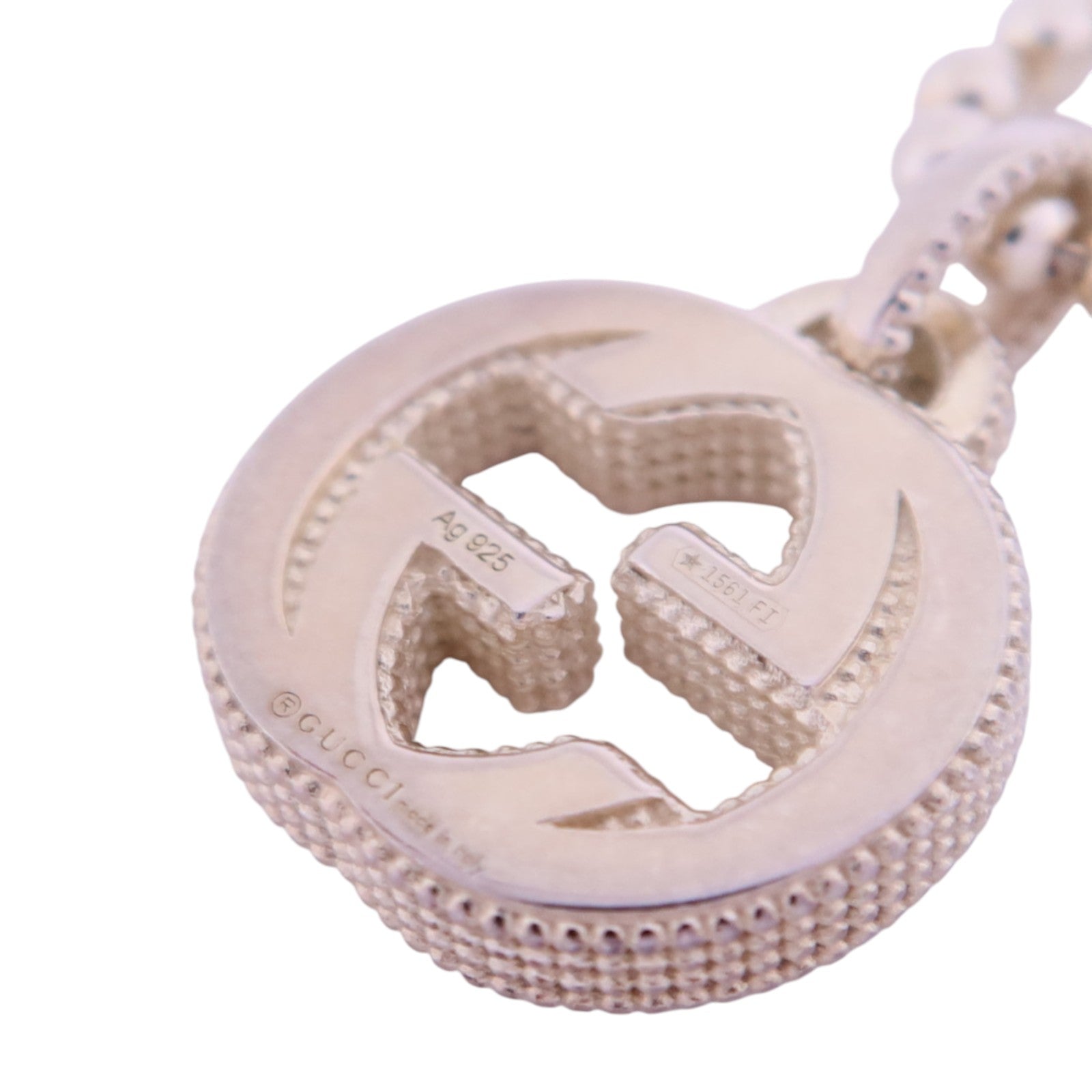 GUCCI 925純銀Interlocking G Necklace銀扣項鏈