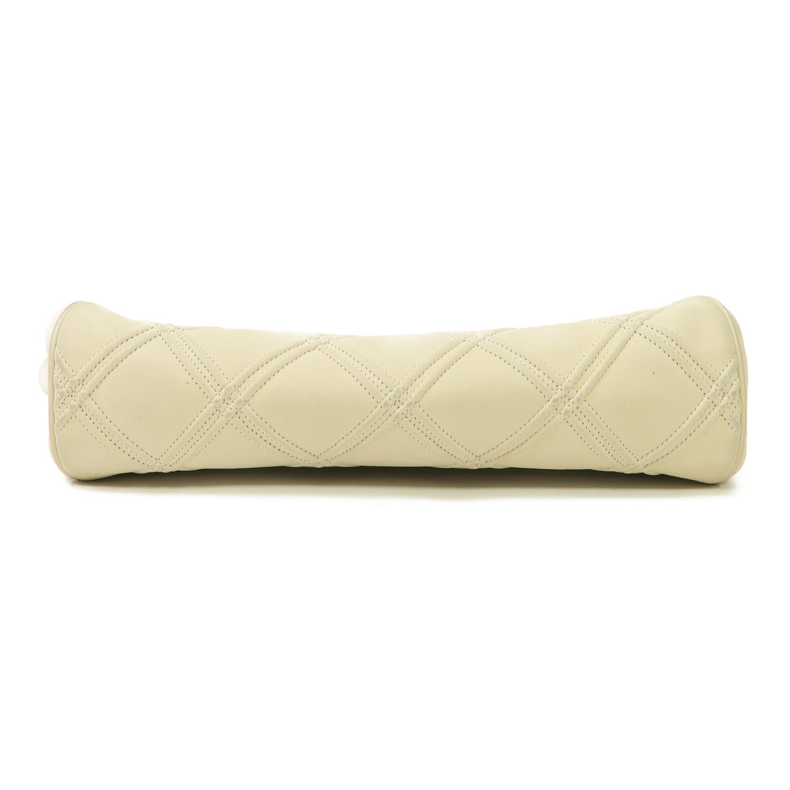 CHANEL 【激減優惠】菱格羊皮皮革Clutch Bag金扣鏈帶肩背袋米色