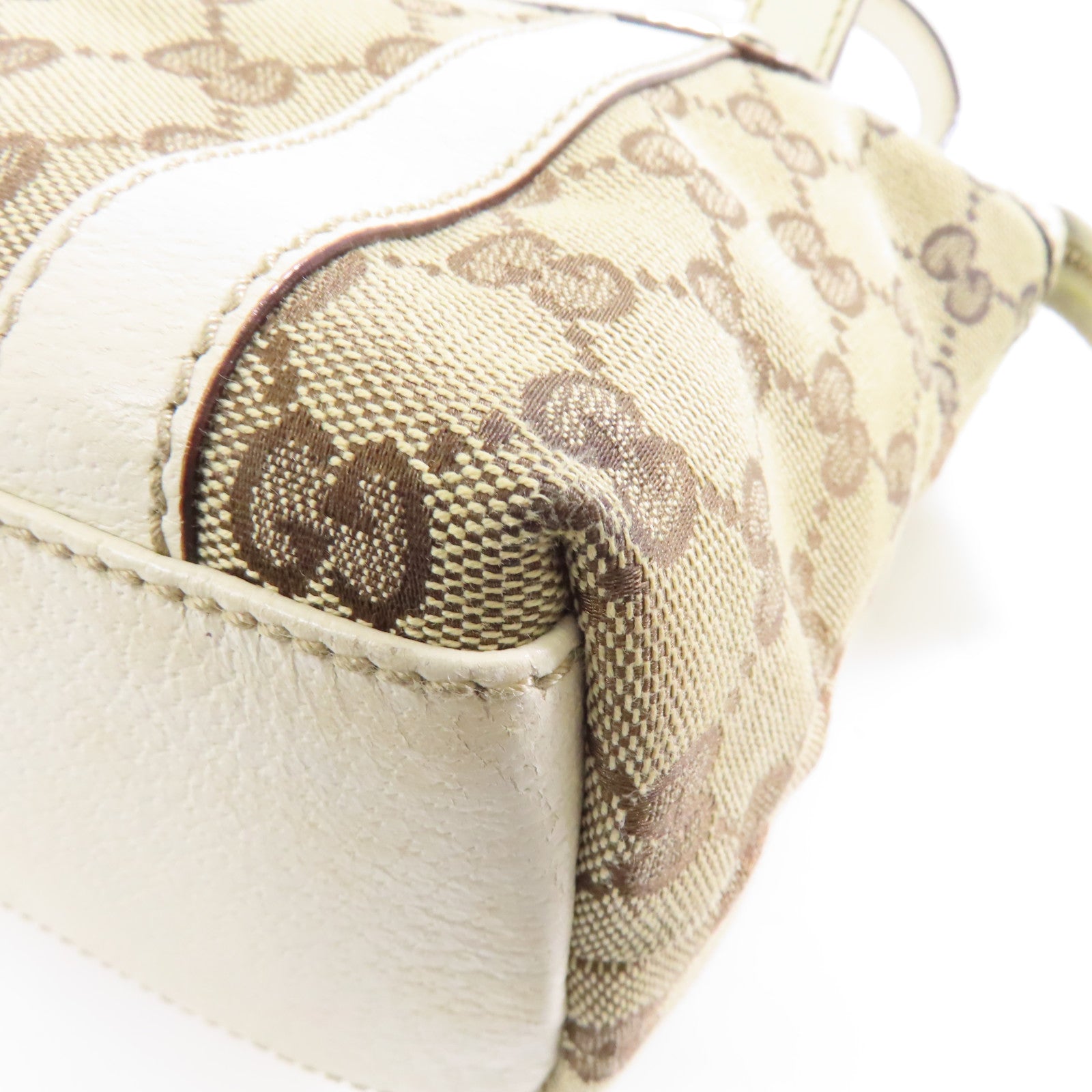 GUCCI 帆布/皮革Shoulder Bag金扣肩背袋啡色/啡色