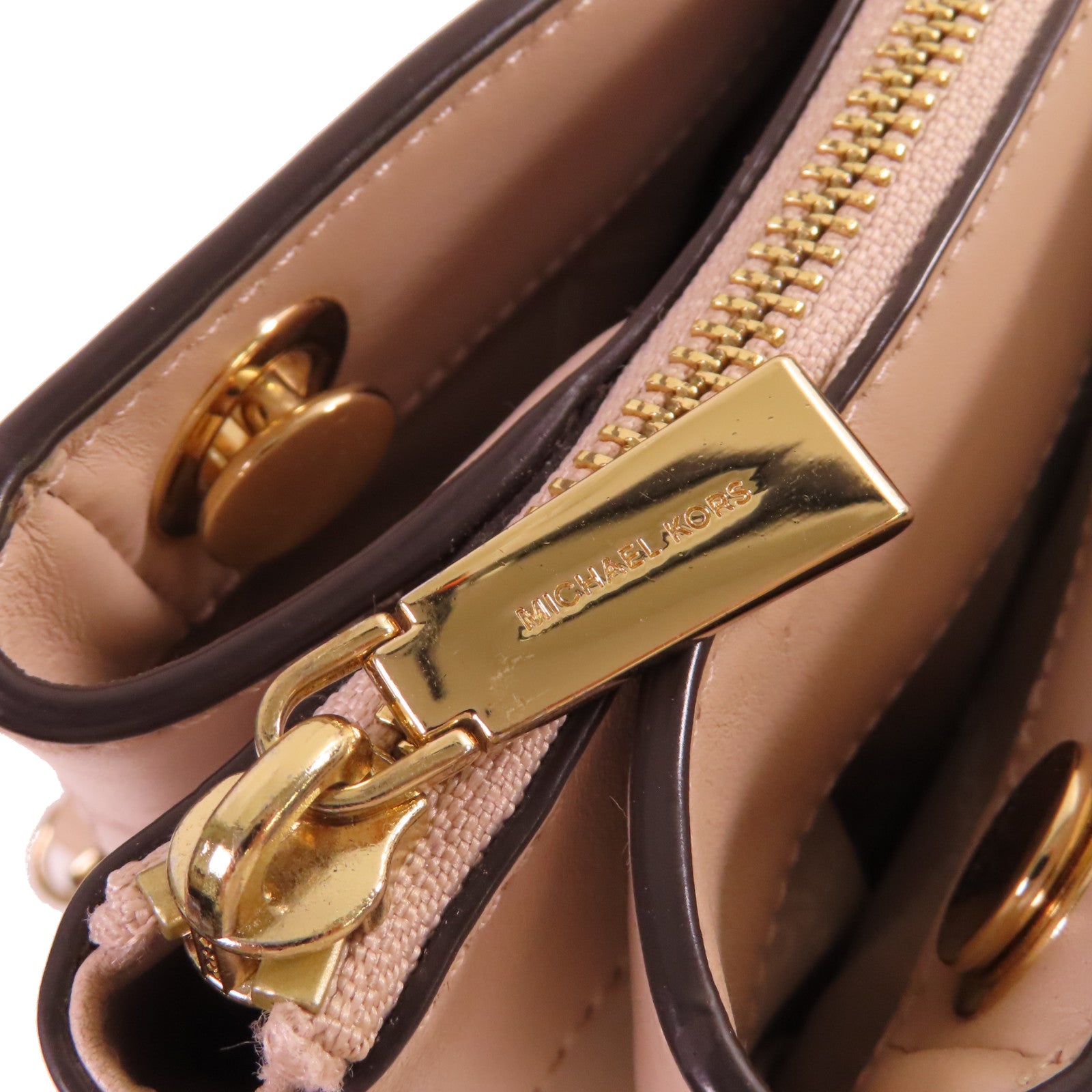 Michael Kors 羊皮皮革Chain Shoulder Bag金扣鏈帶肩背袋杏色