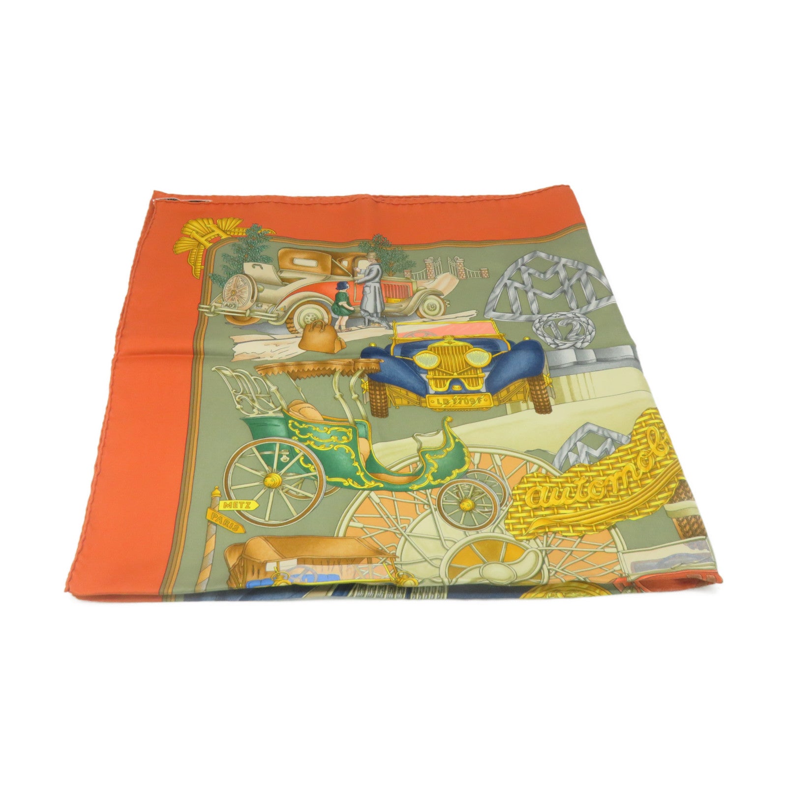 HERMES 【激減優惠】絲質Scarf 90x90絲巾啡色/金色/綠色/彩色