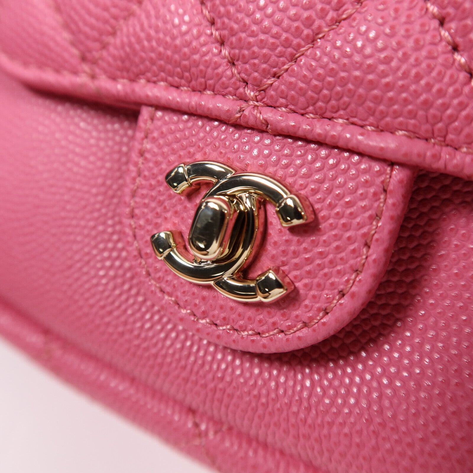 CHANEL 牛皮皮革Chain Shoulder Bag金扣鏈帶肩背袋