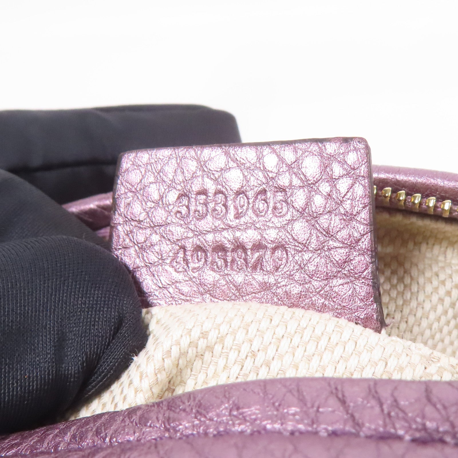 GUCCI GG GHW Chain Shoulder Bag 353965 Leather Purple