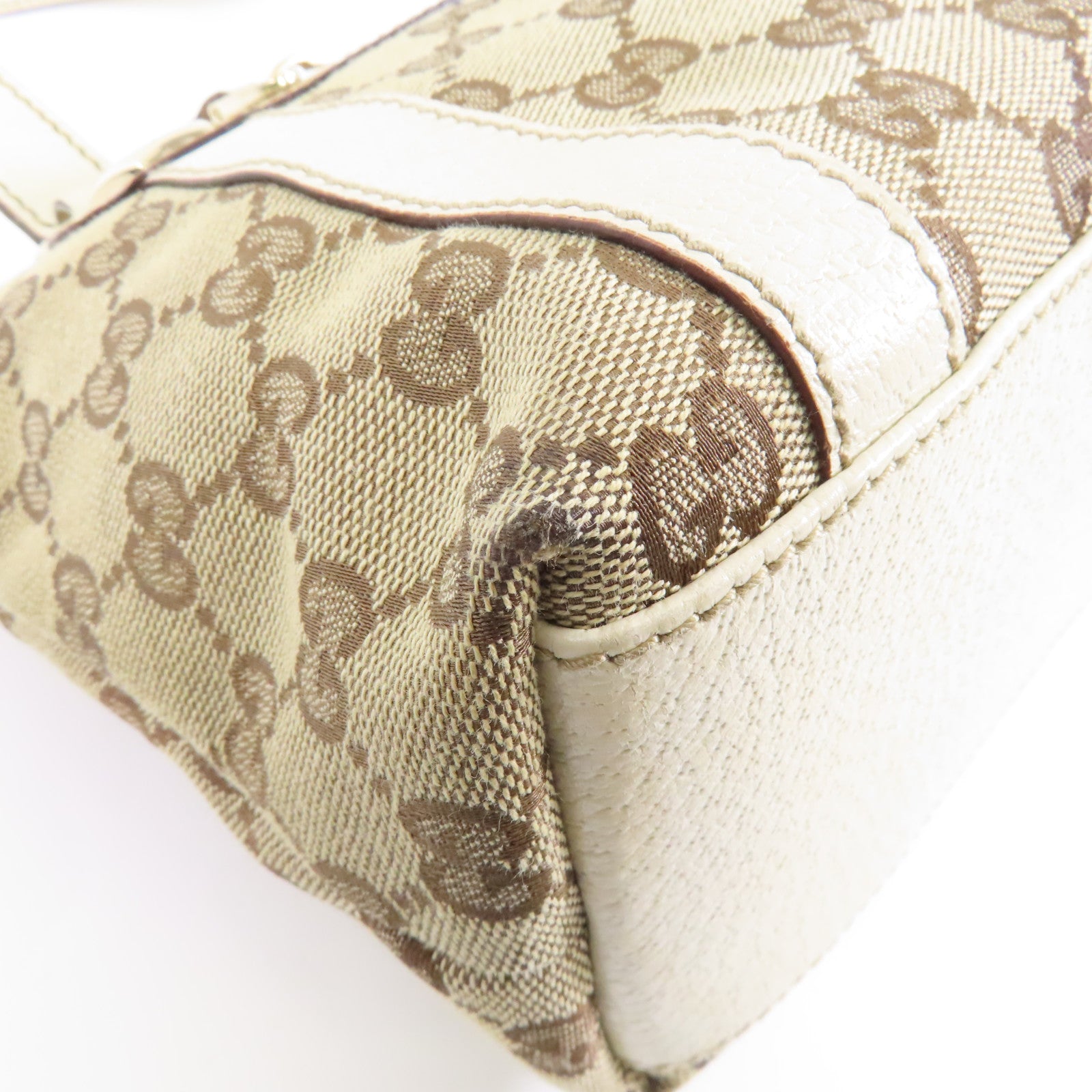 GUCCI 帆布/皮革Shoulder Bag金扣肩背袋啡色/啡色