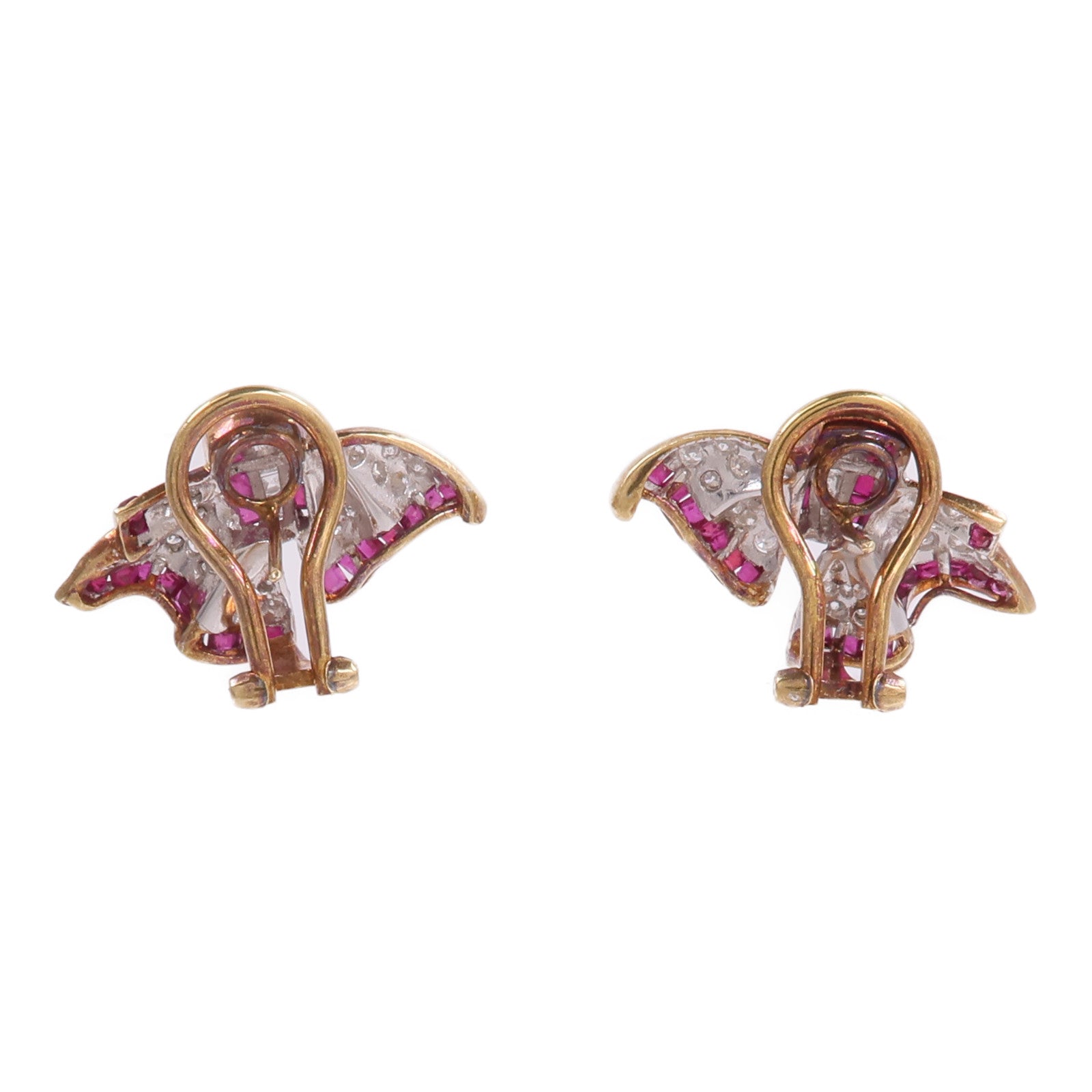 JEWELRY 18K黃金/白金Ruby Diamond Earrings紅寶石/鑽石耳環