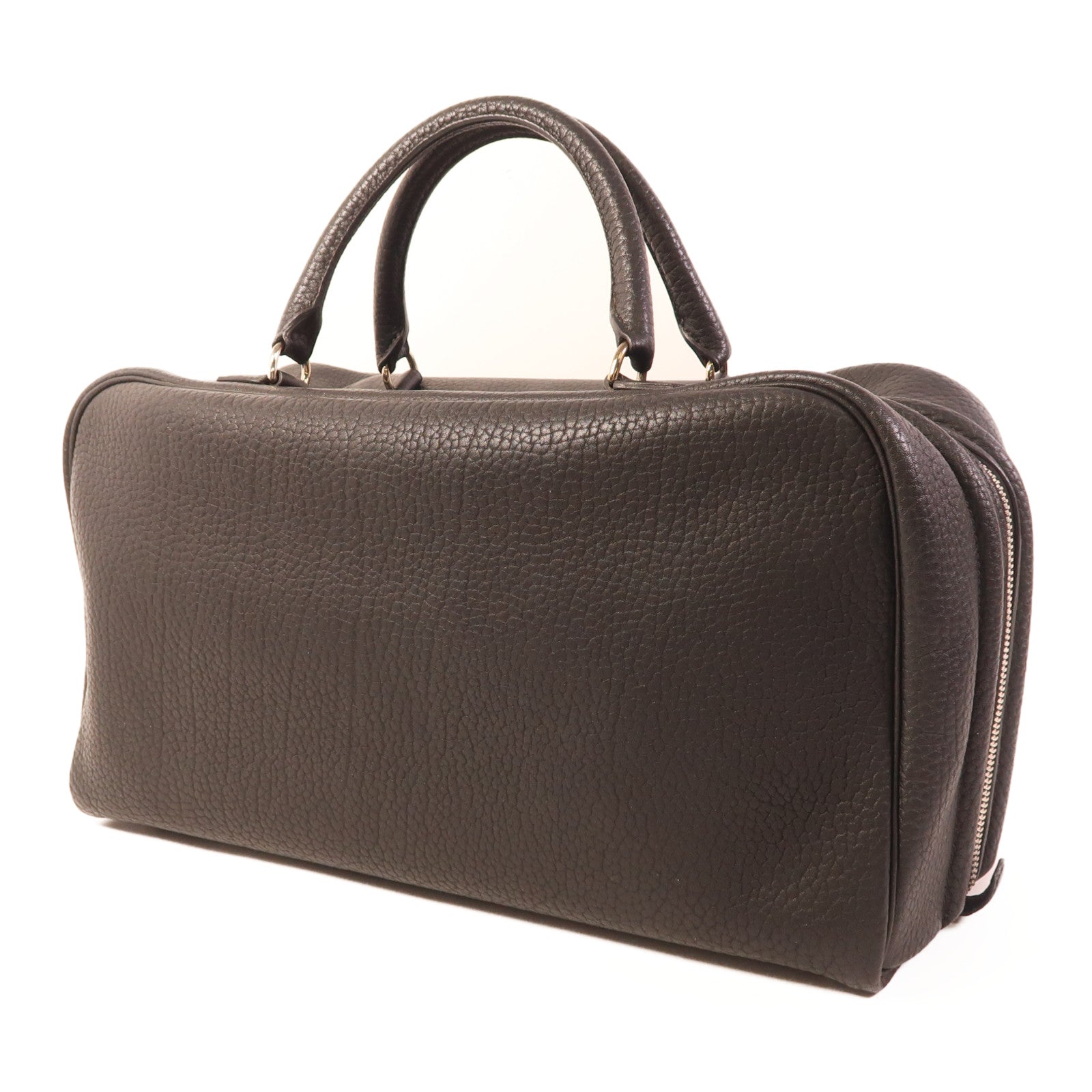 HERMES Fjord皮革Sack Amvie 36銀扣手挽袋Noir