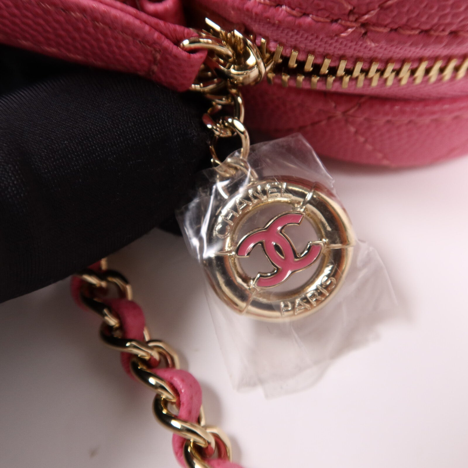 CHANEL 牛皮皮革Chain Shoulder Bag金扣鏈帶肩背袋