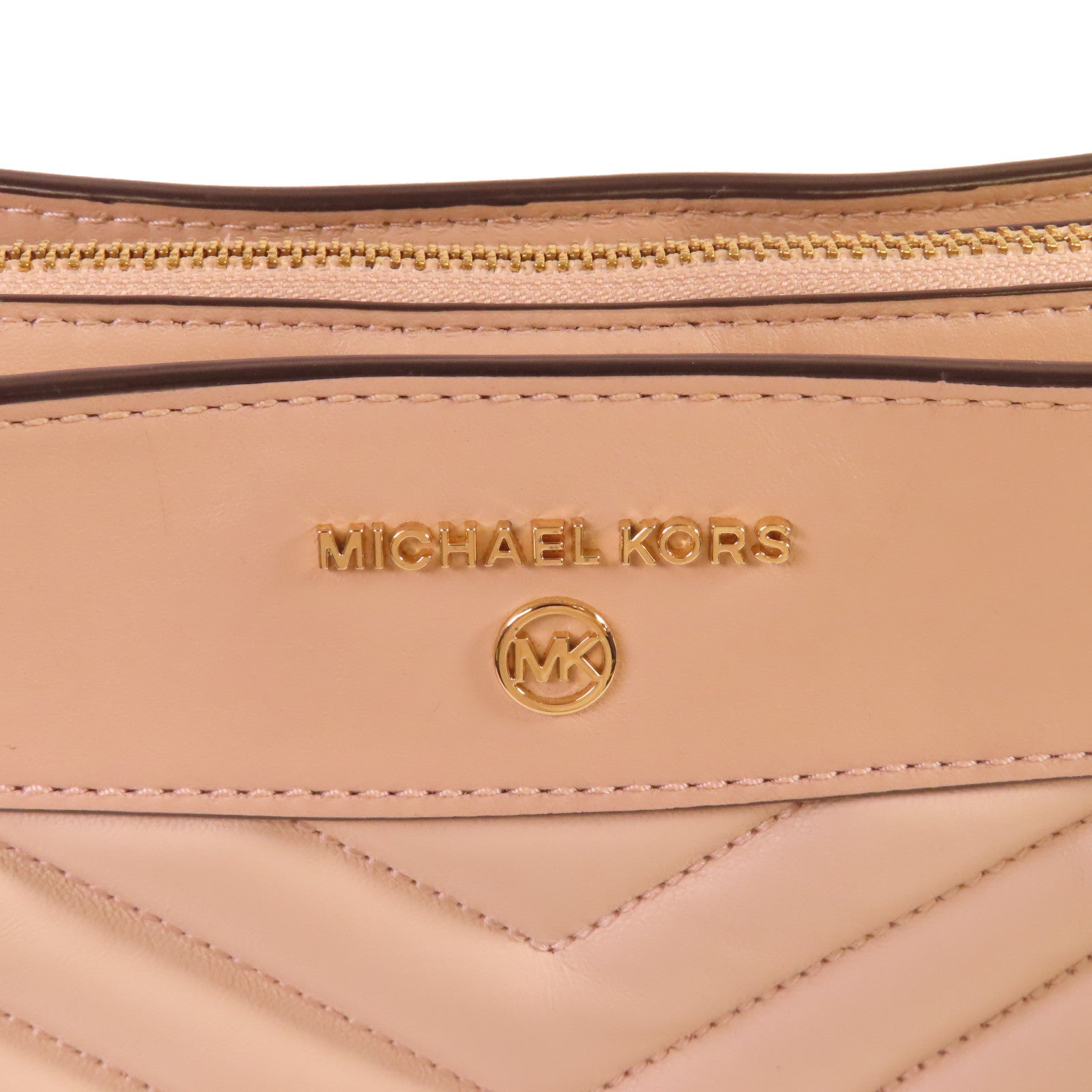 Michael Kors 羊皮皮革Chain Shoulder Bag金扣鏈帶肩背袋杏色
