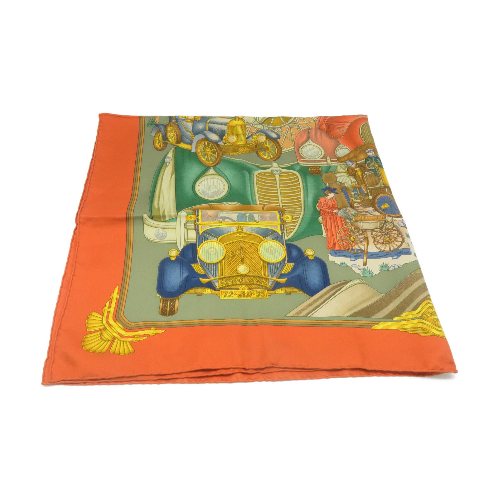 HERMES 【激減優惠】絲質Scarf 90x90絲巾啡色/金色/綠色/彩色