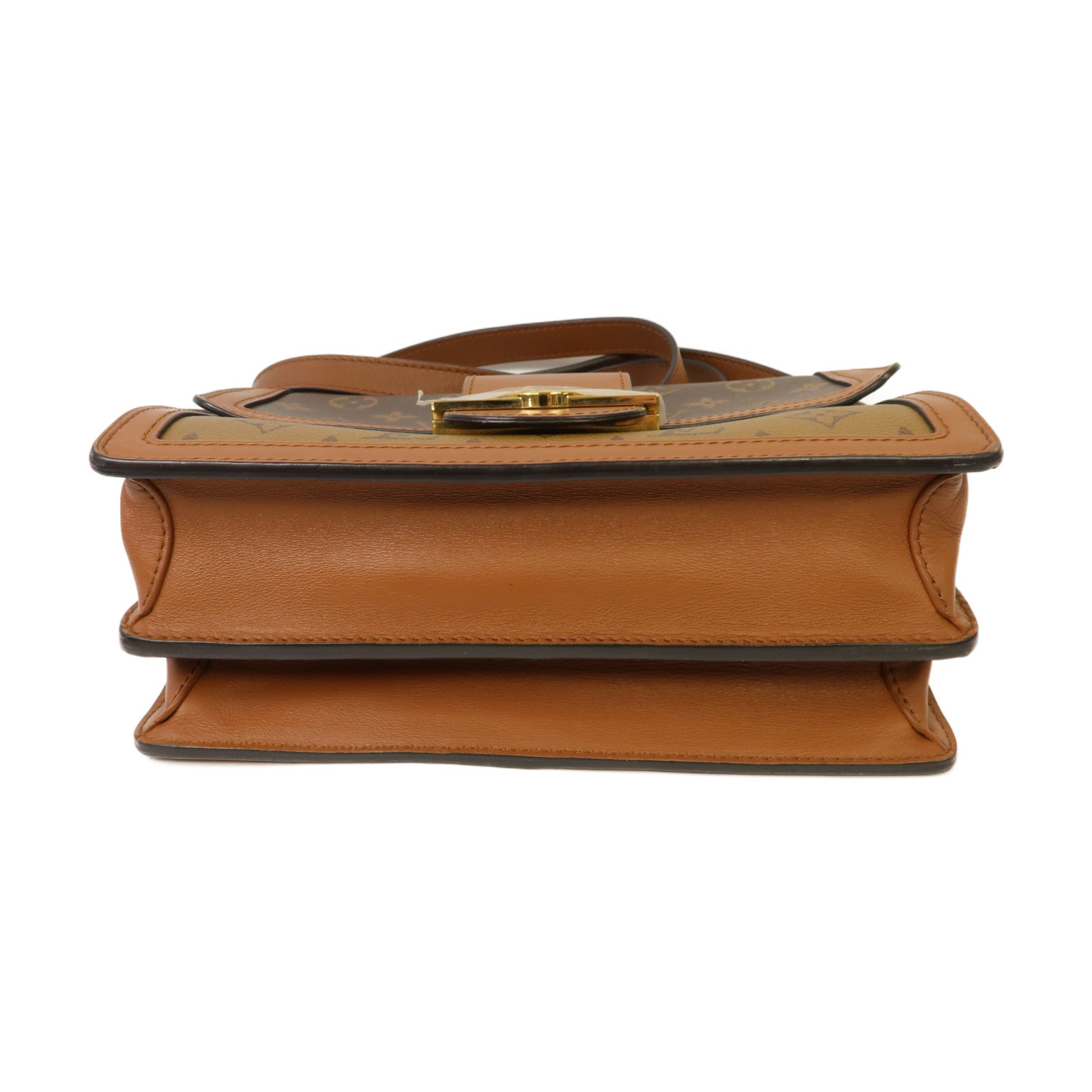 LOUIS VUITTON 【激減優惠】Monogram Reverse Dauphine金扣肩背袋棕色