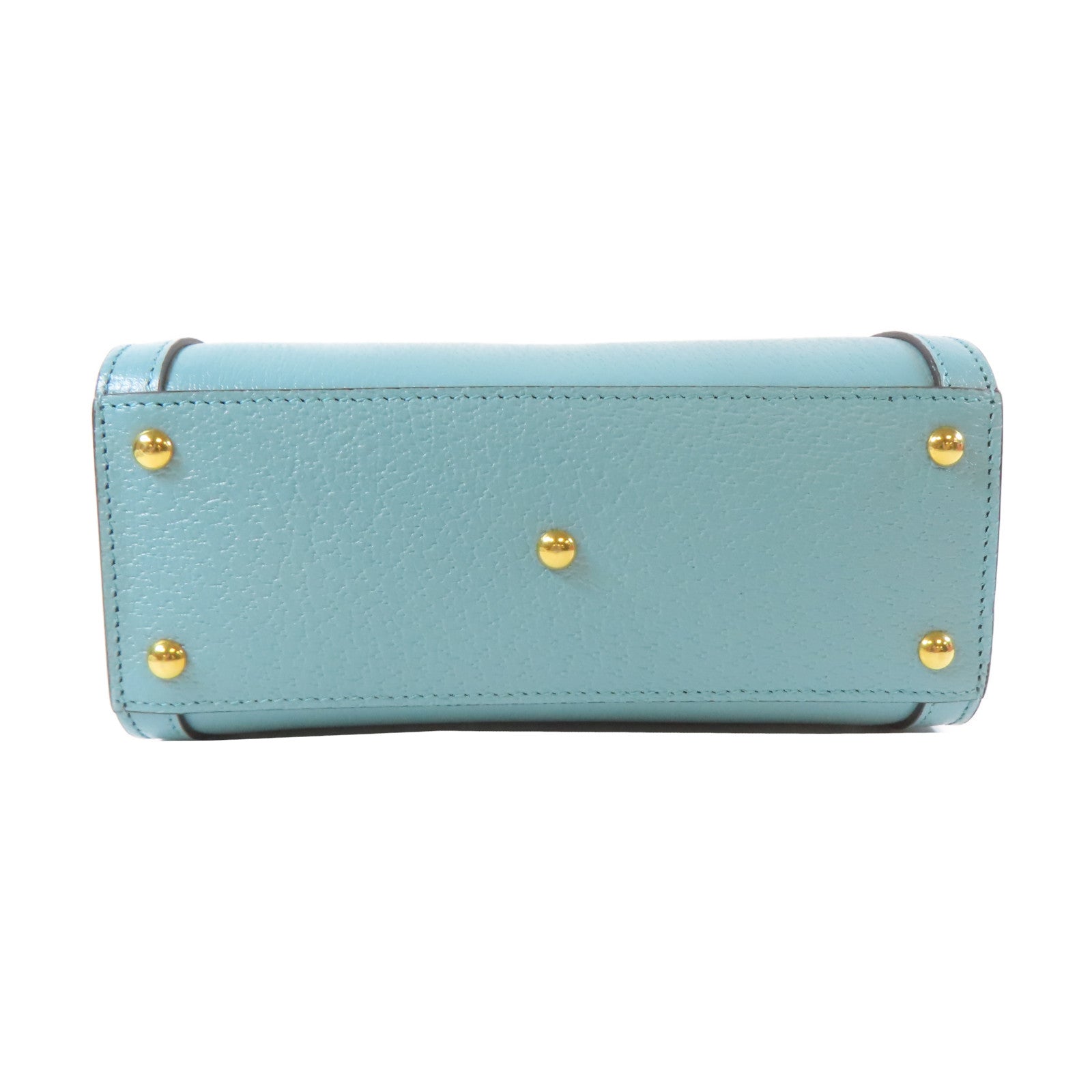 GUCCI 牛皮皮革Diana Mini Tote 2 Way Shoulder Bag金扣手挽肩背兩用袋藍色