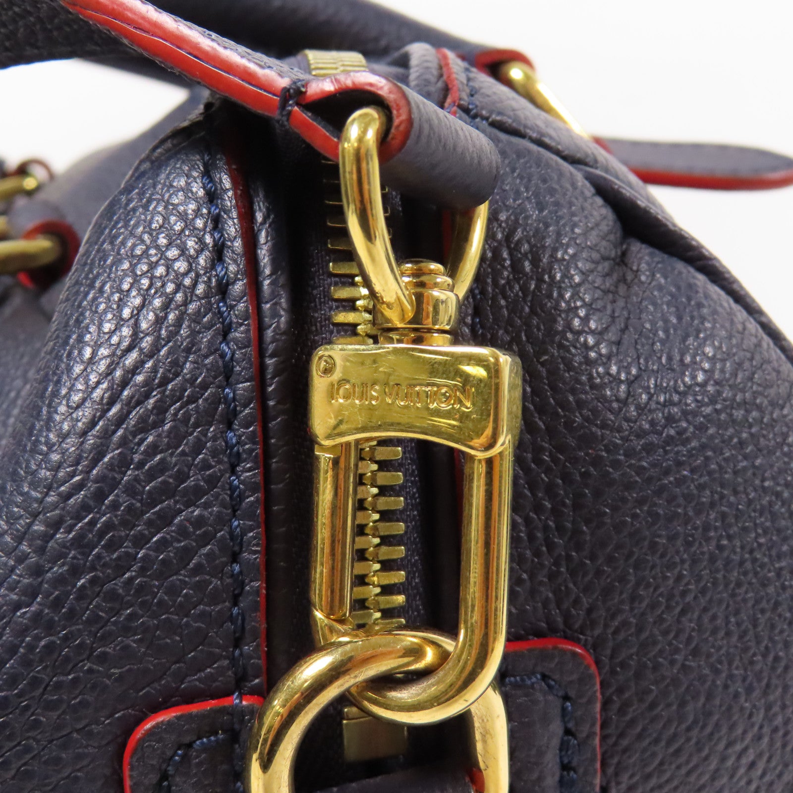 LOUIS VUITTON LV GHW Speedy Bandouliere 25 Shoulder Bag Monogram Empreinte Navy