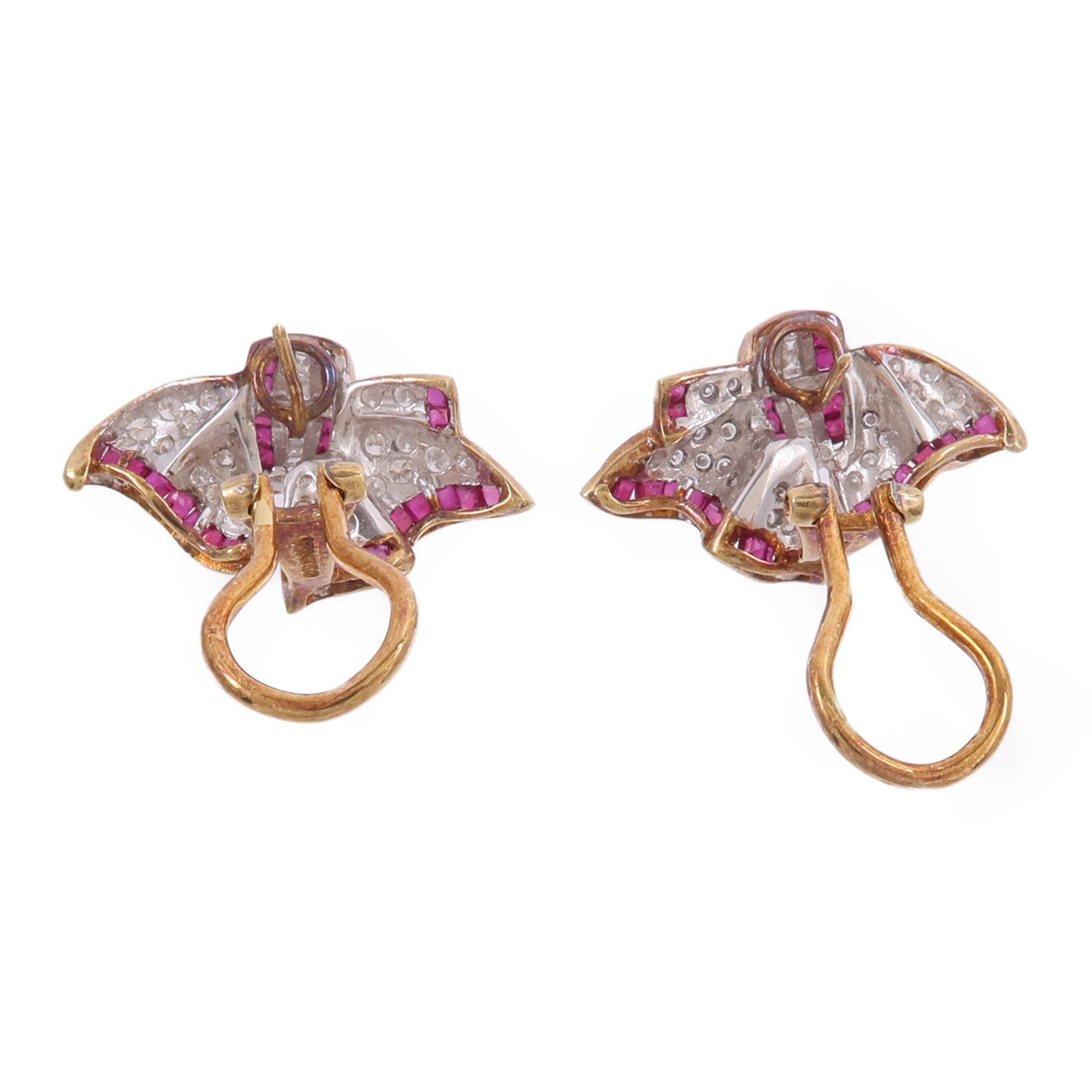 JEWELRY 18K黃金/白金Ruby Diamond Earrings紅寶石/鑽石耳環