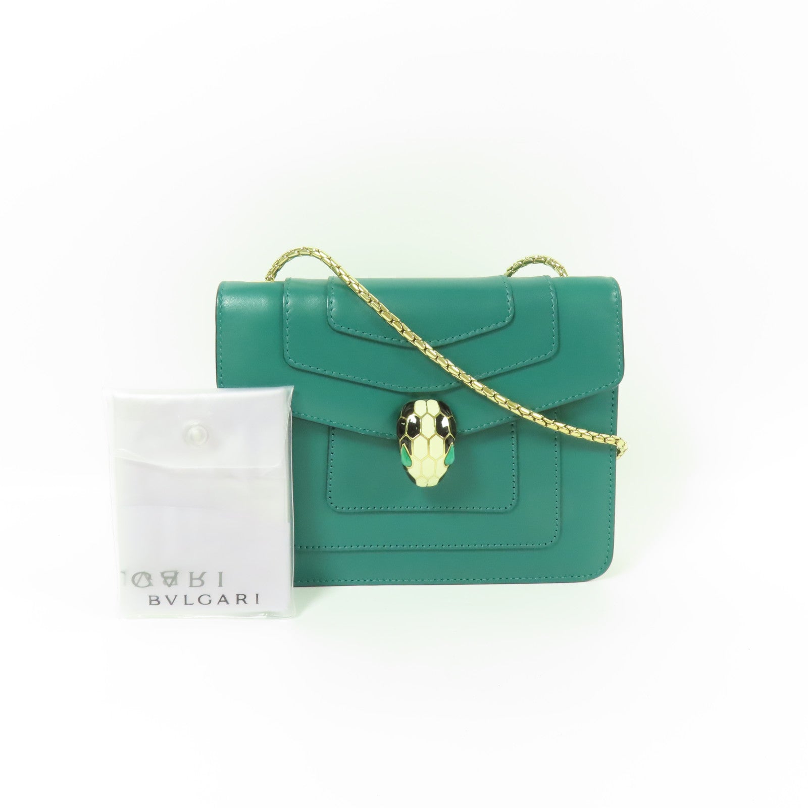 BVLGARI 牛皮皮革Serpenti Forever Shoulder Bag金扣鏈帶肩背