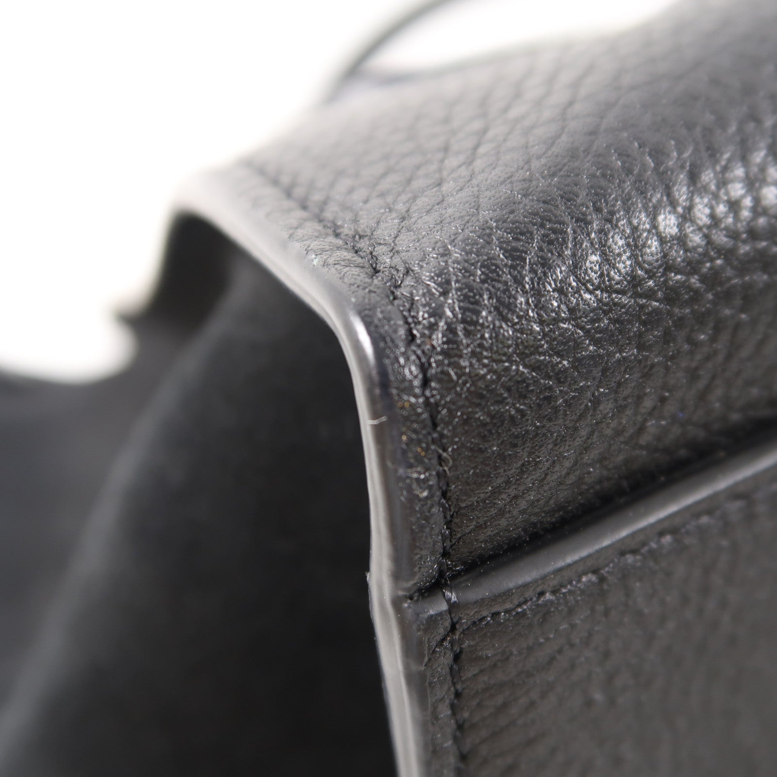 CELINE 牛皮皮革Trapeze銀扣手挽肩背兩用袋黑色