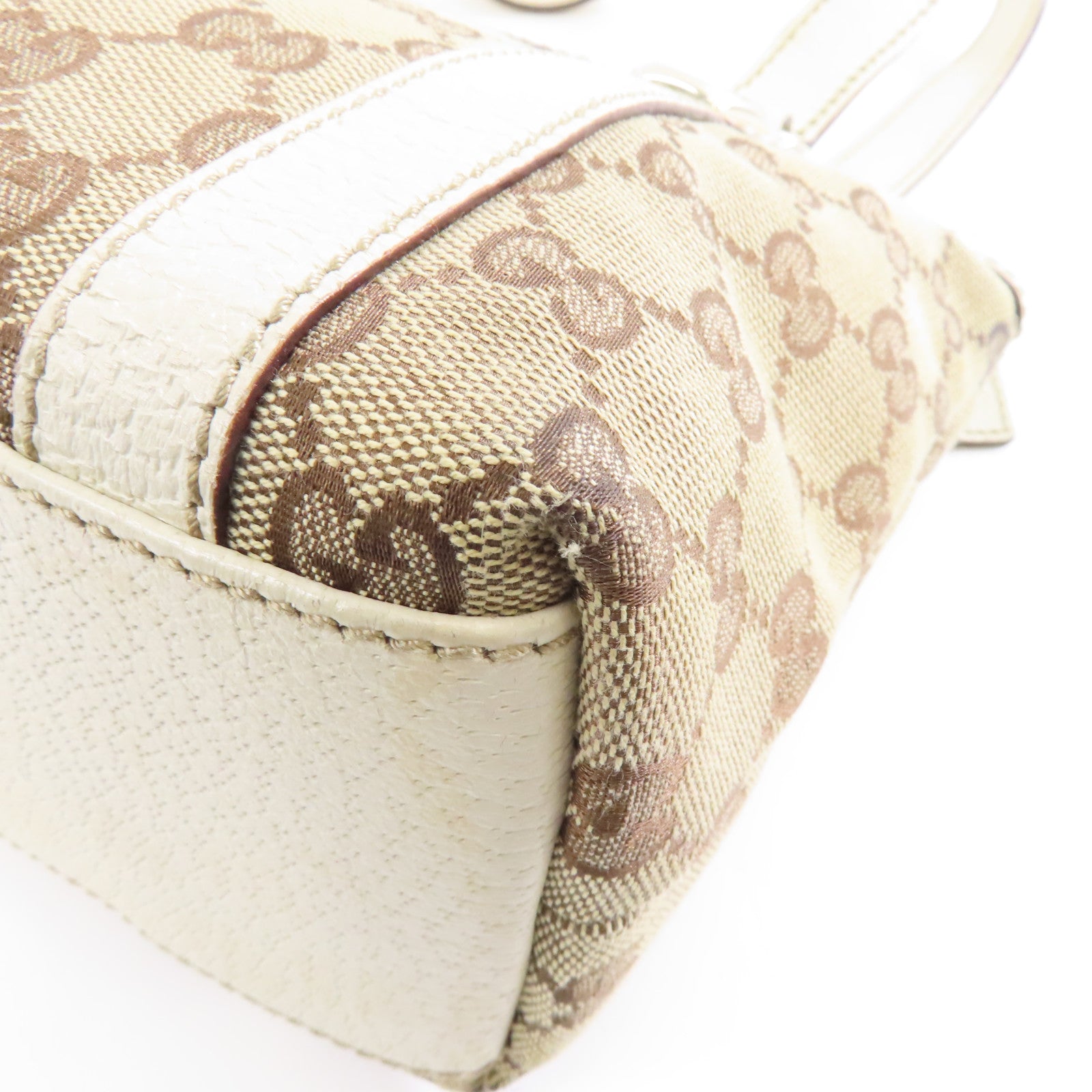 GUCCI 帆布/皮革Shoulder Bag金扣肩背袋啡色/啡色