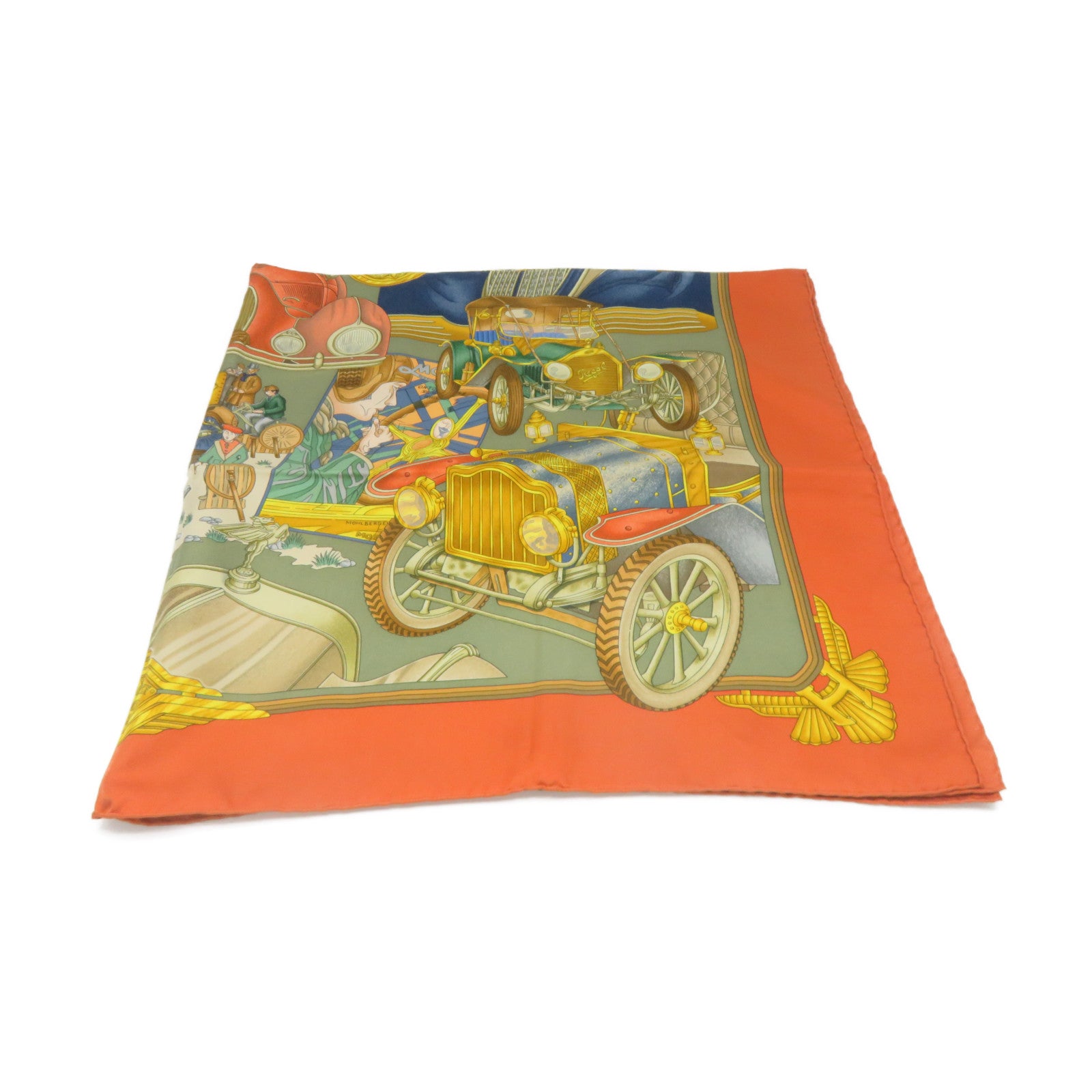 HERMES 【激減優惠】絲質Scarf 90x90絲巾啡色/金色/綠色/彩色