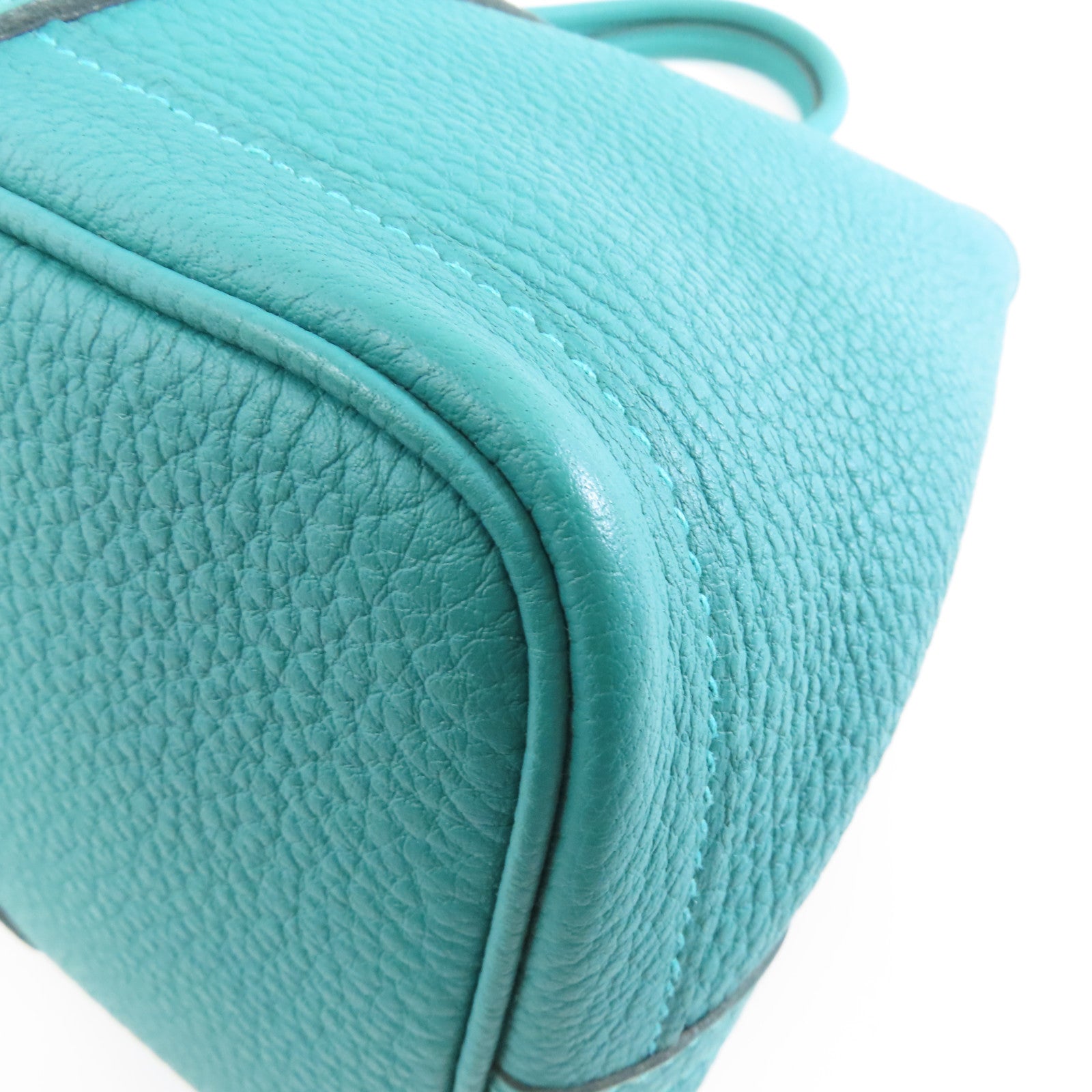 HERMES Negonda皮革Garden Party TPM銀扣手挽袋Vert Jade/綠色
