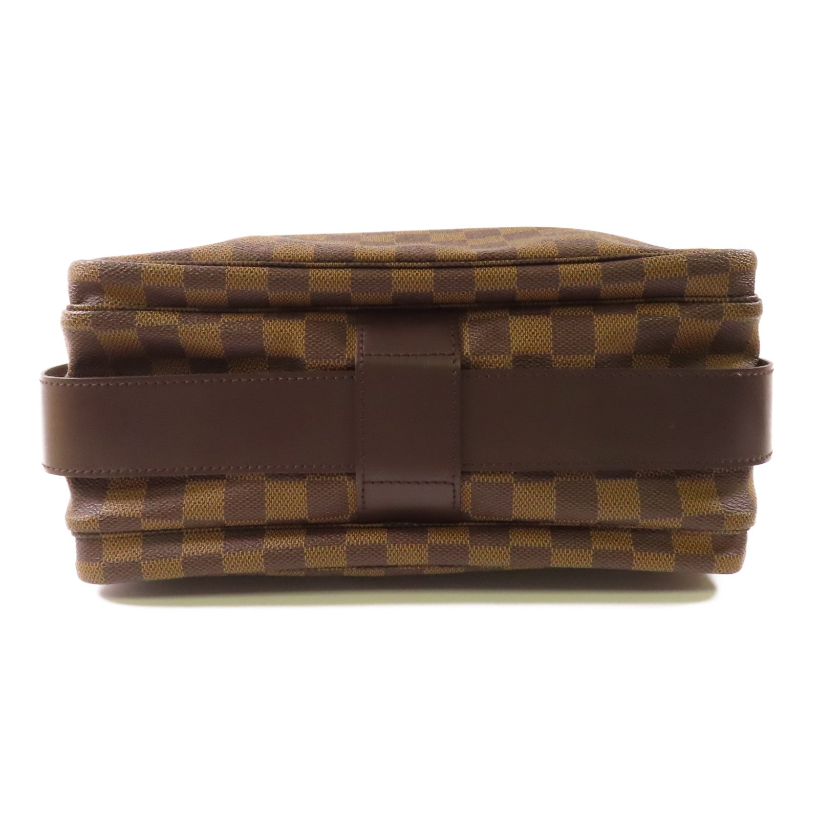 LOUIS VUITTON Damier Naviglio金扣肩背袋棕色