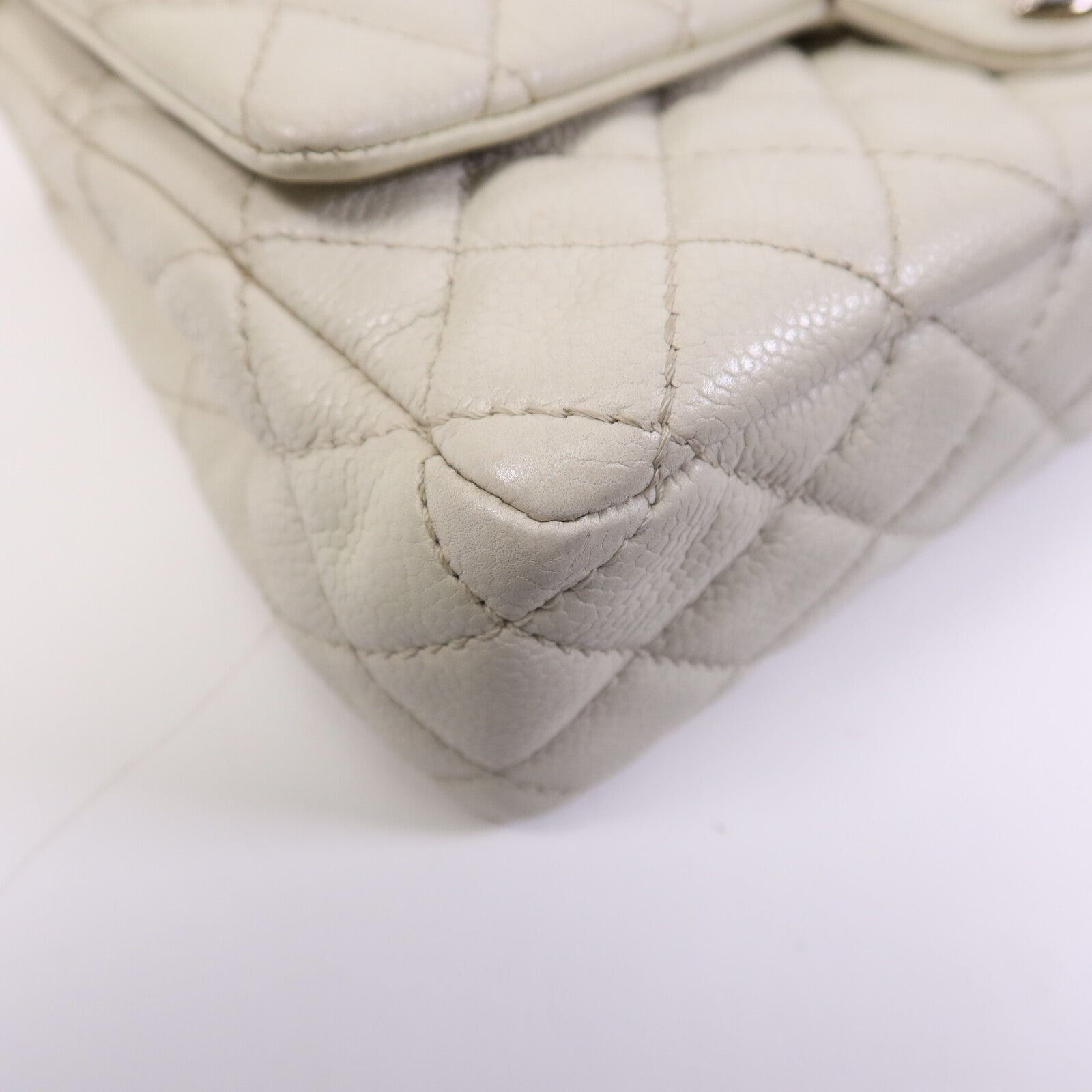 CHANEL 牛皮皮革Chain Shoulder Bag銀扣鏈帶肩背袋