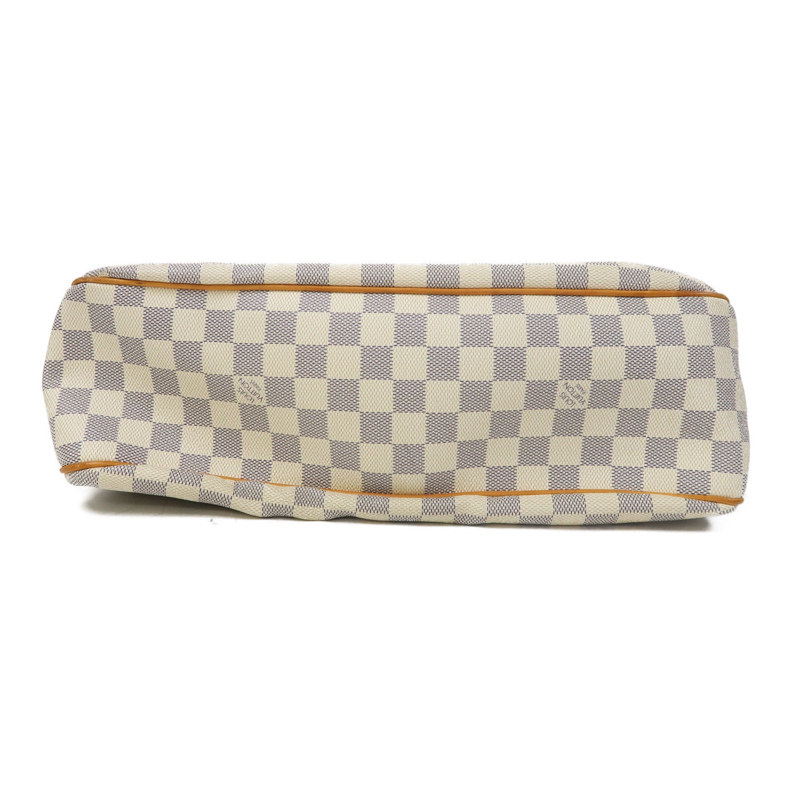 LOUIS VUITTON Damier Azur Siracusa MM金扣肩背袋白色