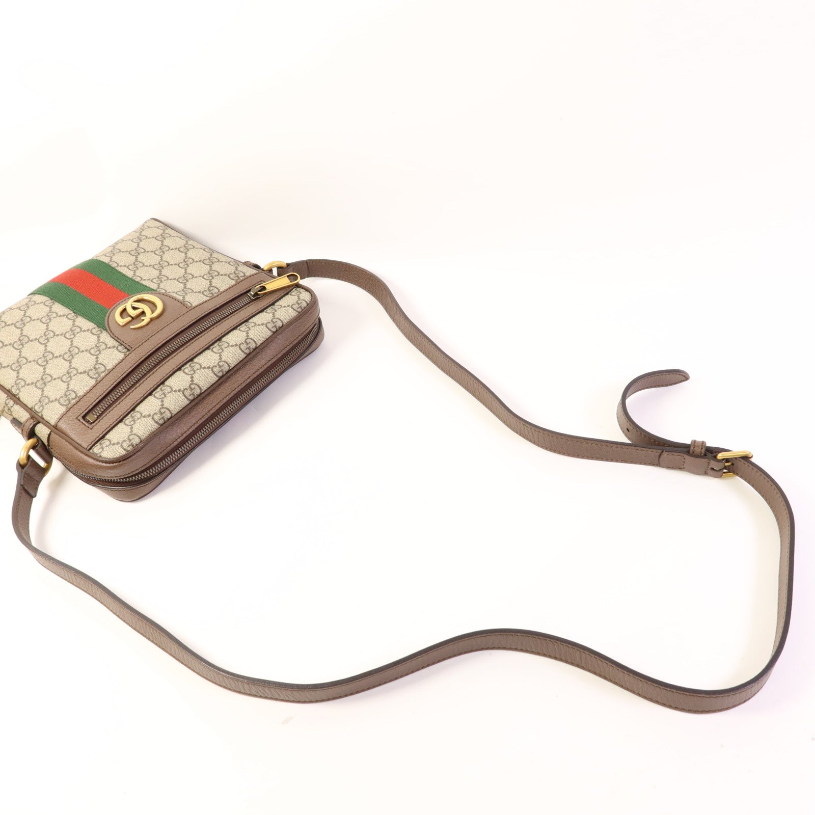 GUCCI 塗層帆布Ophidia GG Supreme Messenger Bag金扣肩背袋