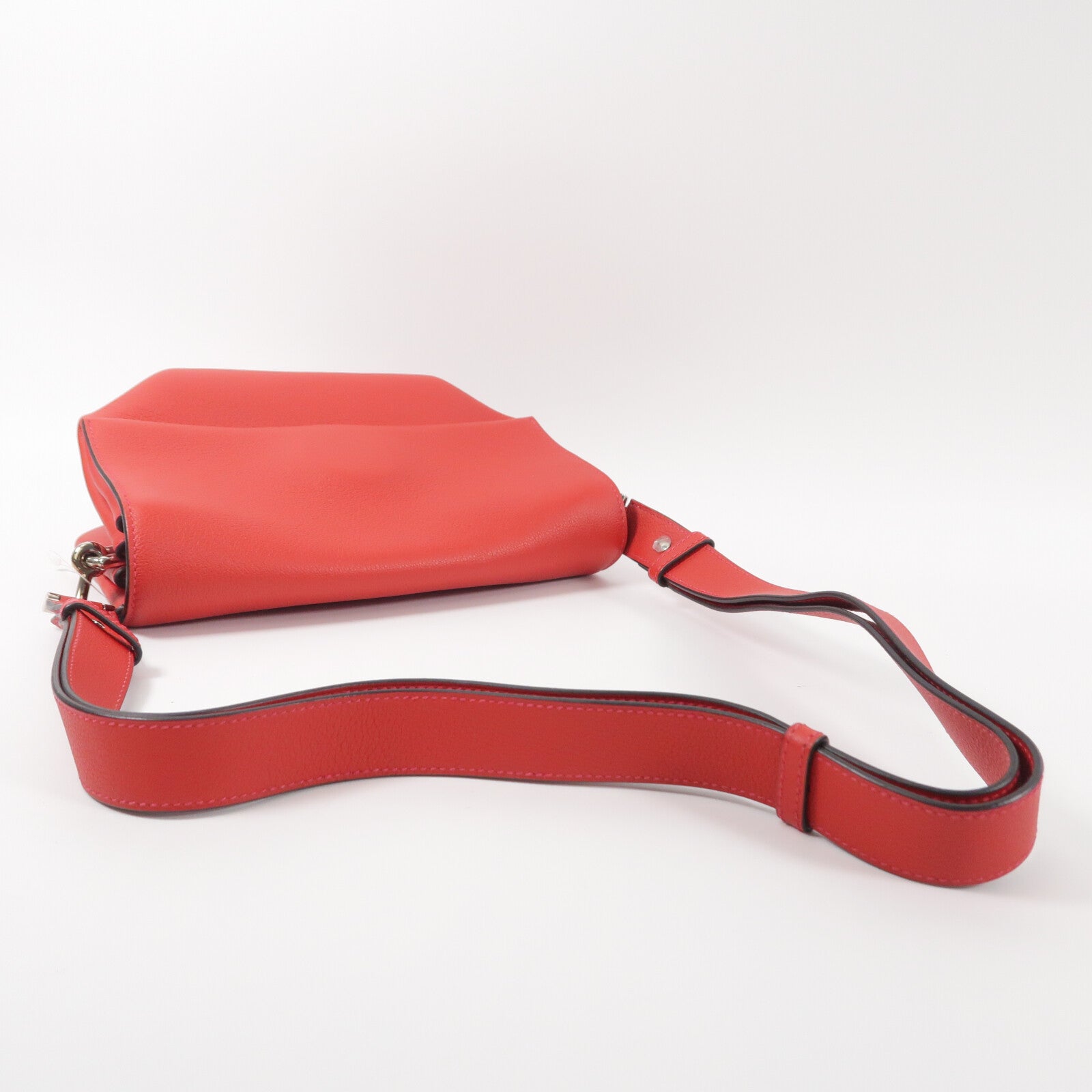 HERMES Evercolor皮革Opli 24肩背袋Rouge Casaque