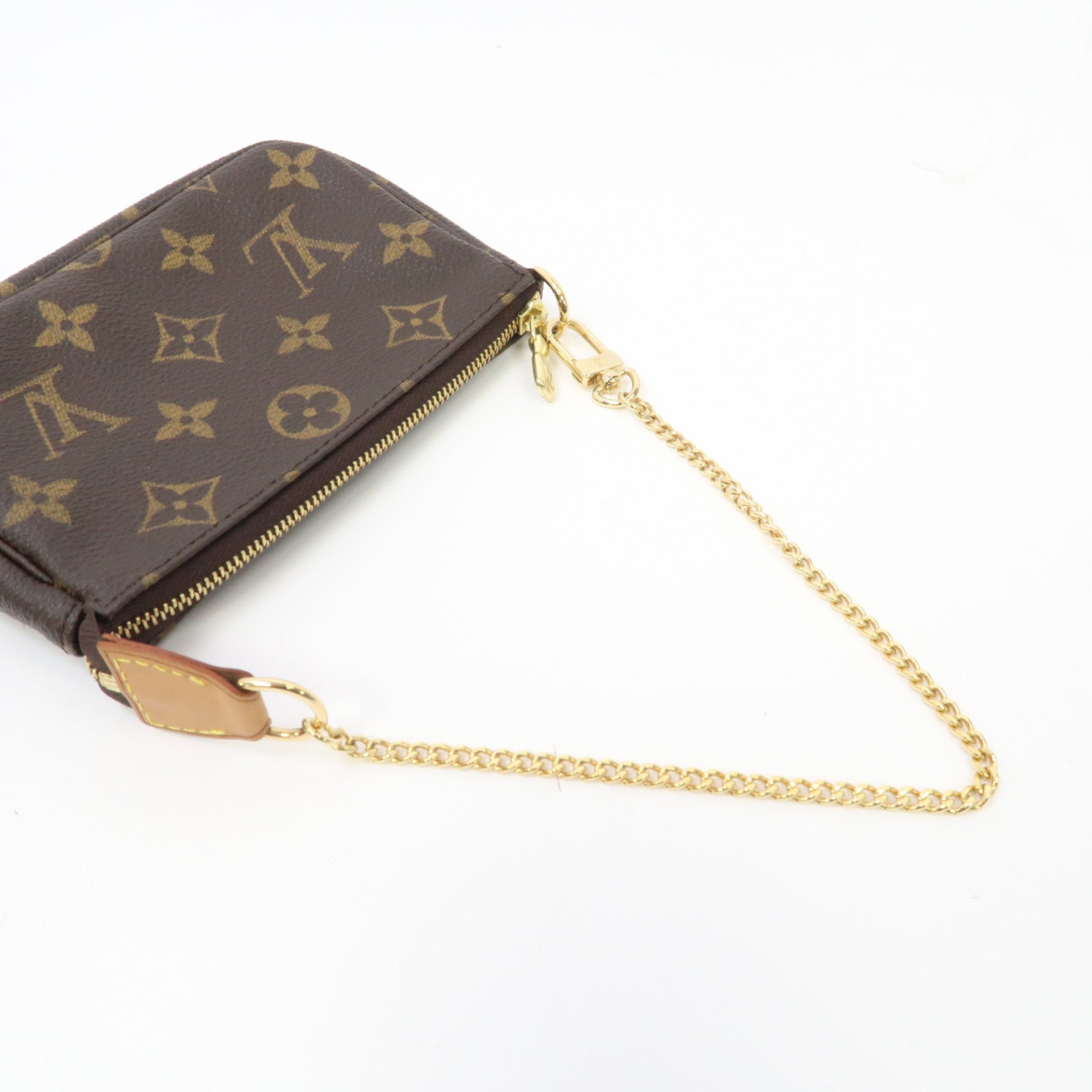 LOUIS VUITTON Monogram Mini Pochette Accessoires金扣手拿包啡色