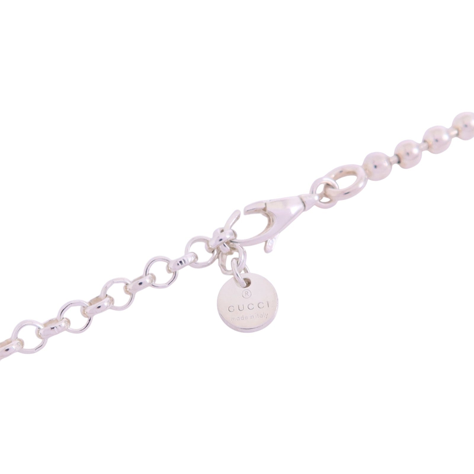 GUCCI 925純銀Interlocking G Necklace銀扣項鏈
