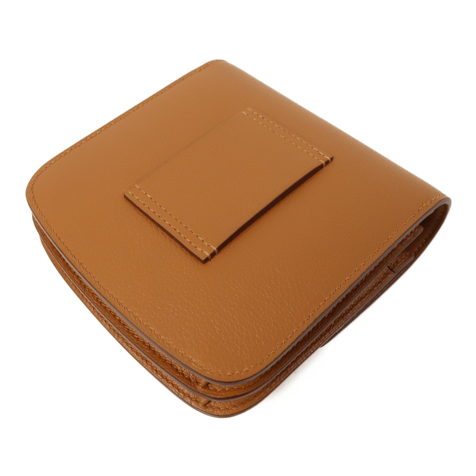 HERMES 【激減優惠】Evercolor皮革2002 Wallet銀扣錢包Gold