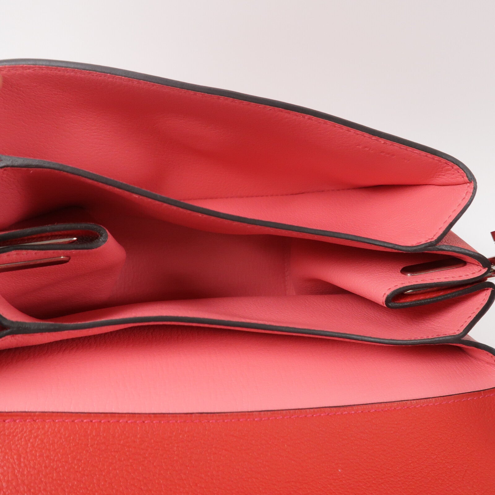 HERMES Evercolor皮革Opli 24肩背袋Rouge Casaque