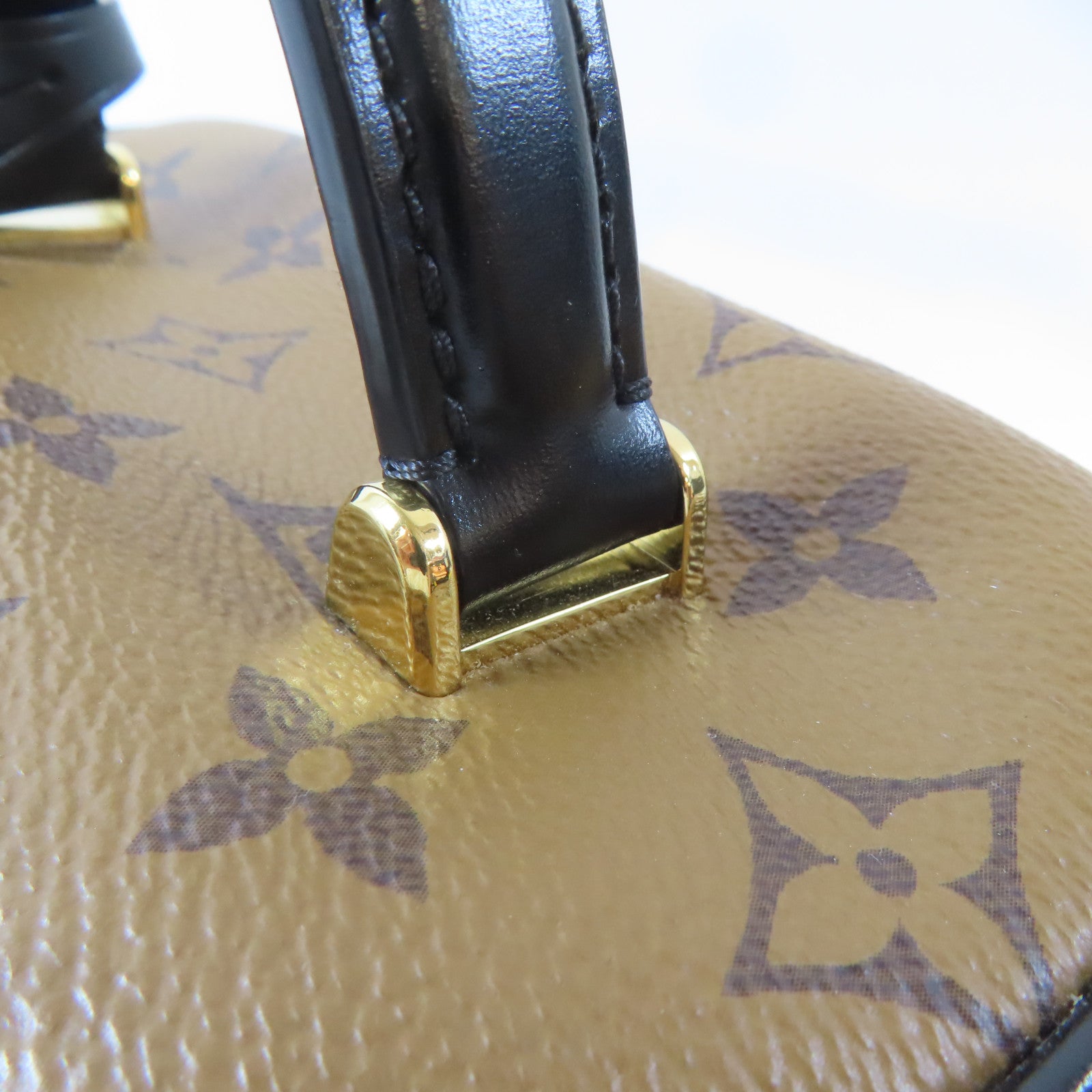 LOUIS VUITTON Monogram Reverse Vanity PM金扣手挽肩背兩用袋啡色
