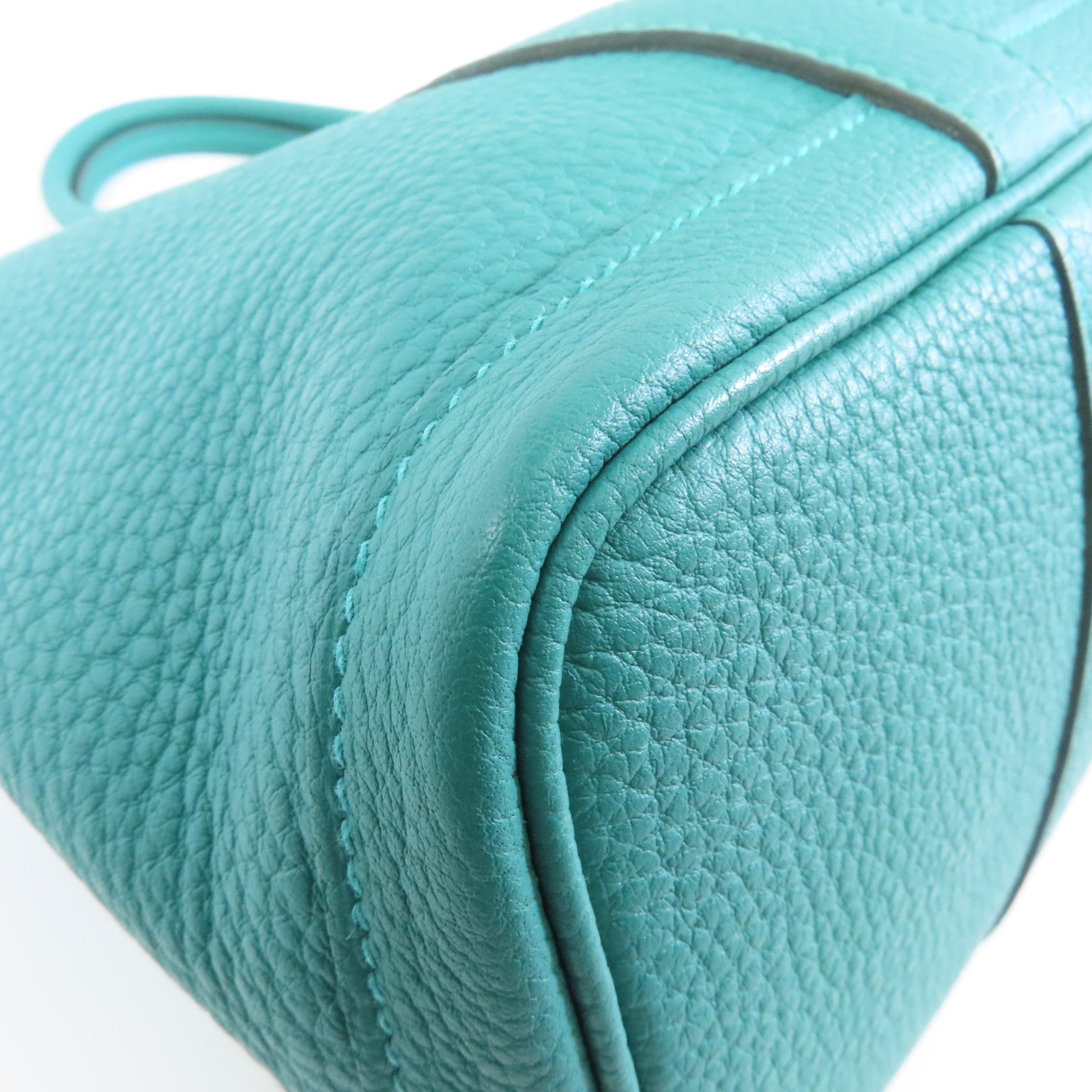 HERMES Negonda皮革Garden Party TPM銀扣手挽袋Vert Jade/綠色