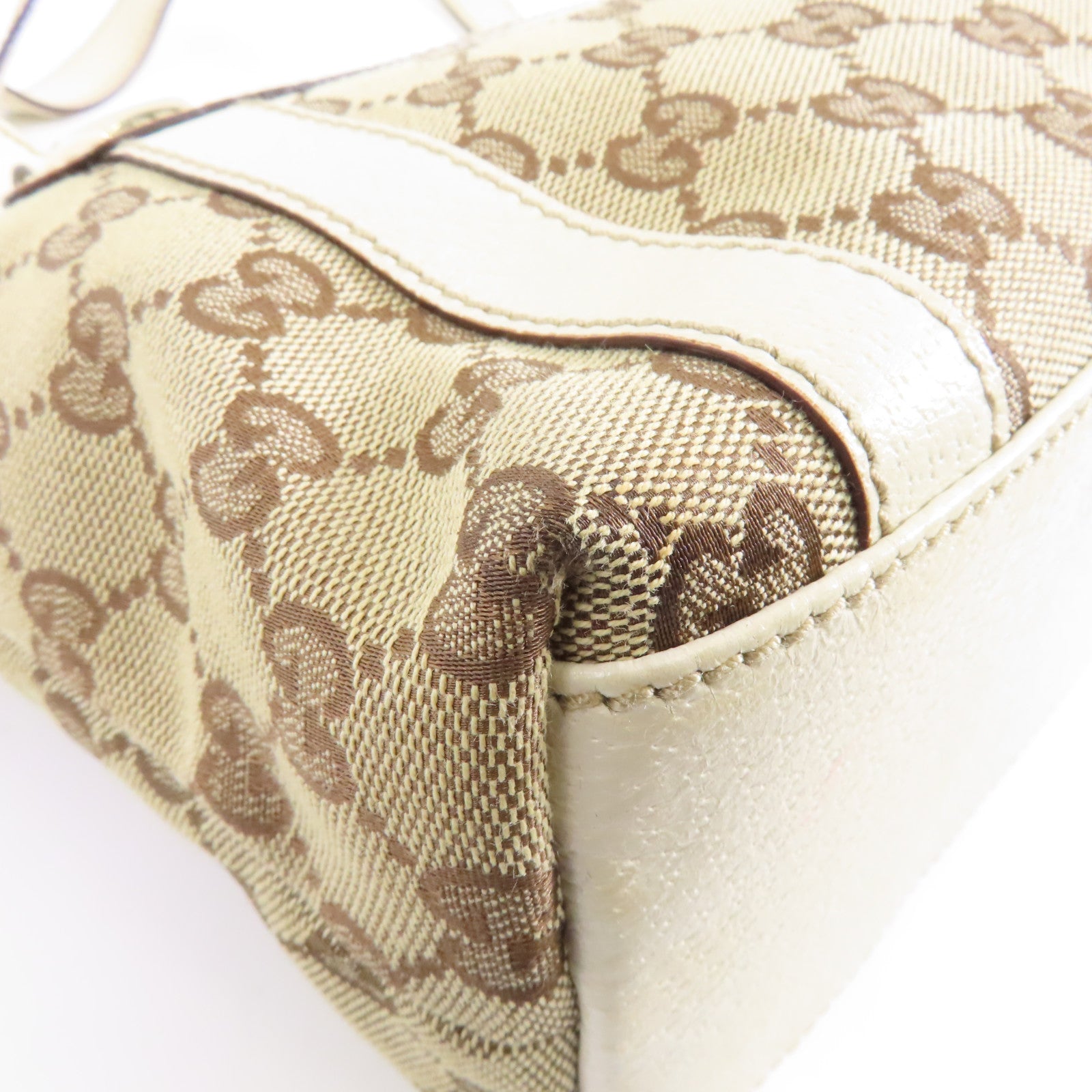GUCCI 帆布/皮革Shoulder Bag金扣肩背袋啡色/啡色