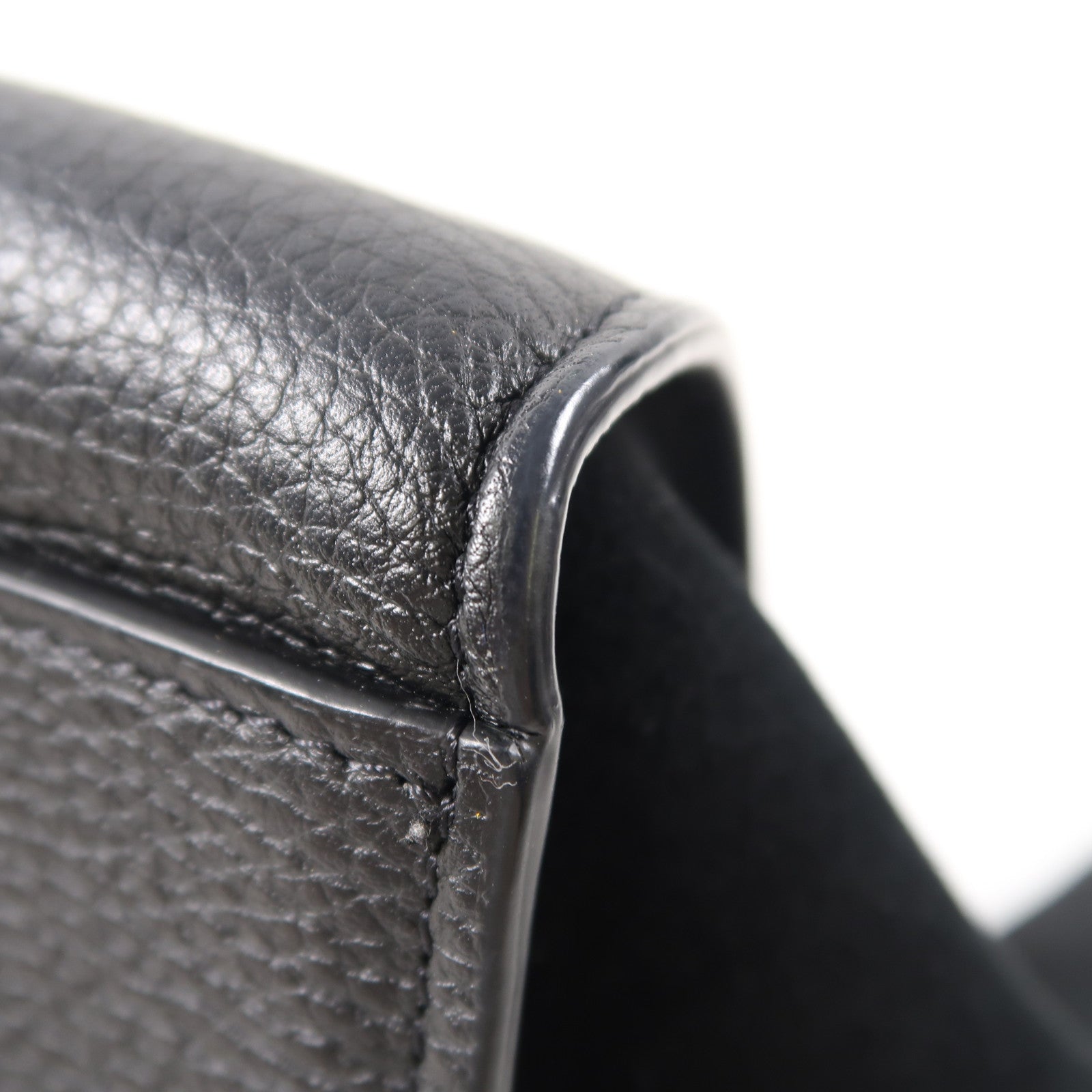 CELINE 牛皮皮革Trapeze銀扣手挽肩背兩用袋黑色