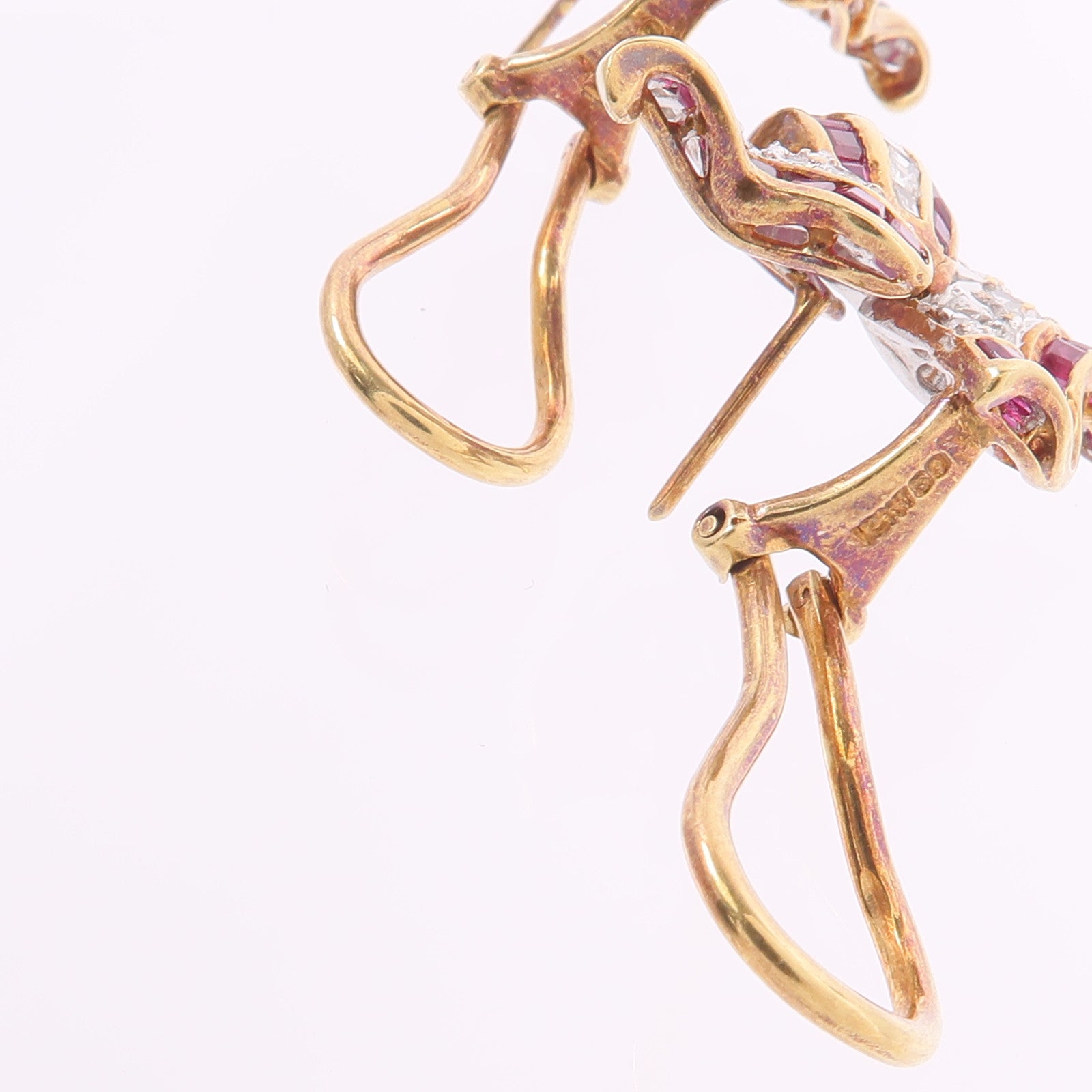JEWELRY 18K黃金/白金Ruby Diamond Earrings紅寶石/鑽石耳環