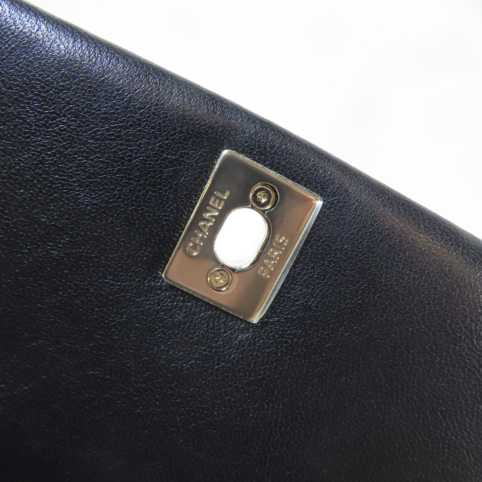 CHANEL 菱格牛皮皮革2 Way Shoulder Bag金扣手挽肩背兩用袋黑色