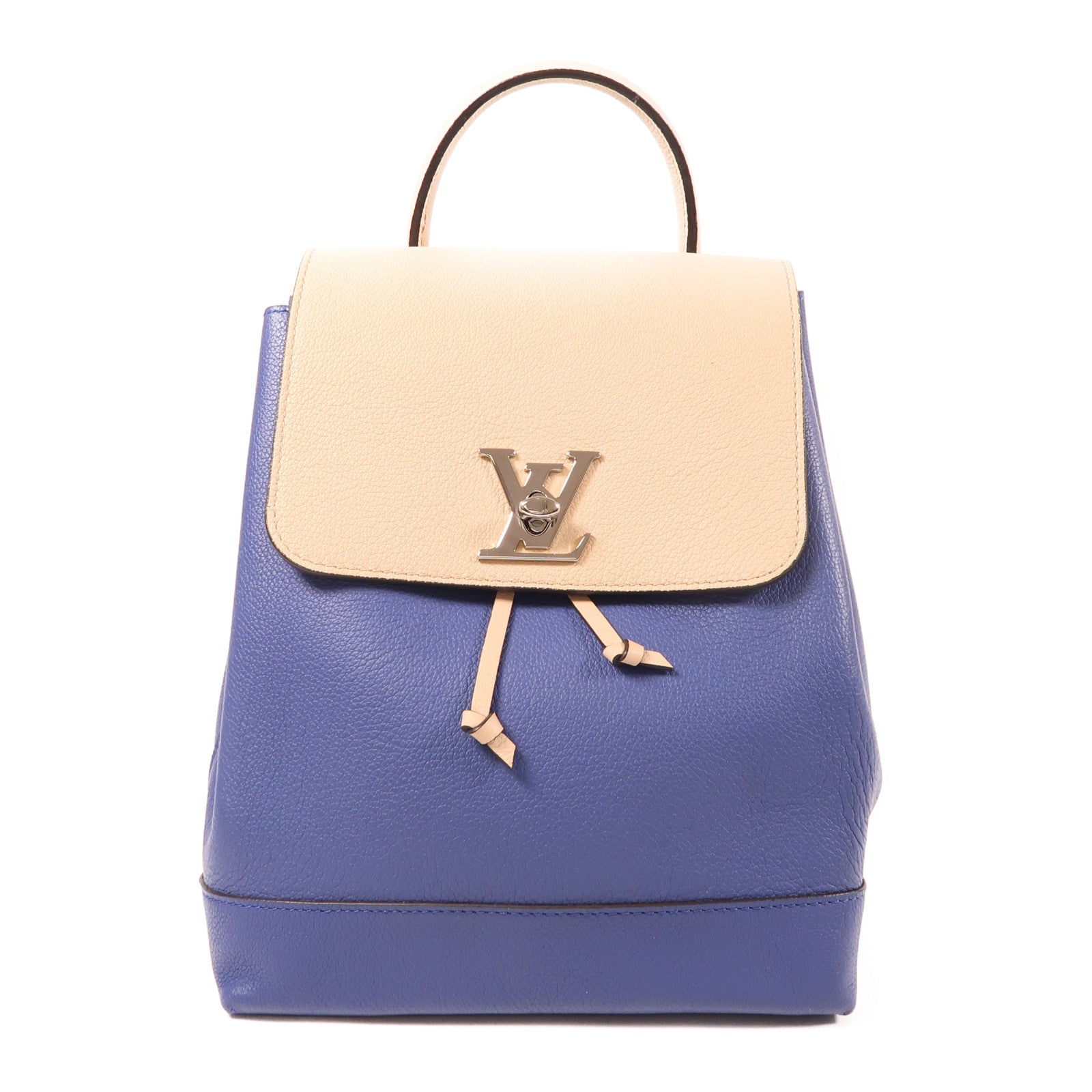 LOUIS VUITTON 牛皮皮革Lockme Backpack銀扣背包