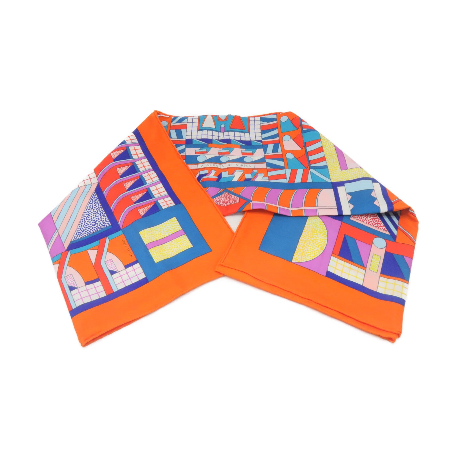 HERMES 丝质Scarf 90x90丝巾橙色/蓝色/彩色