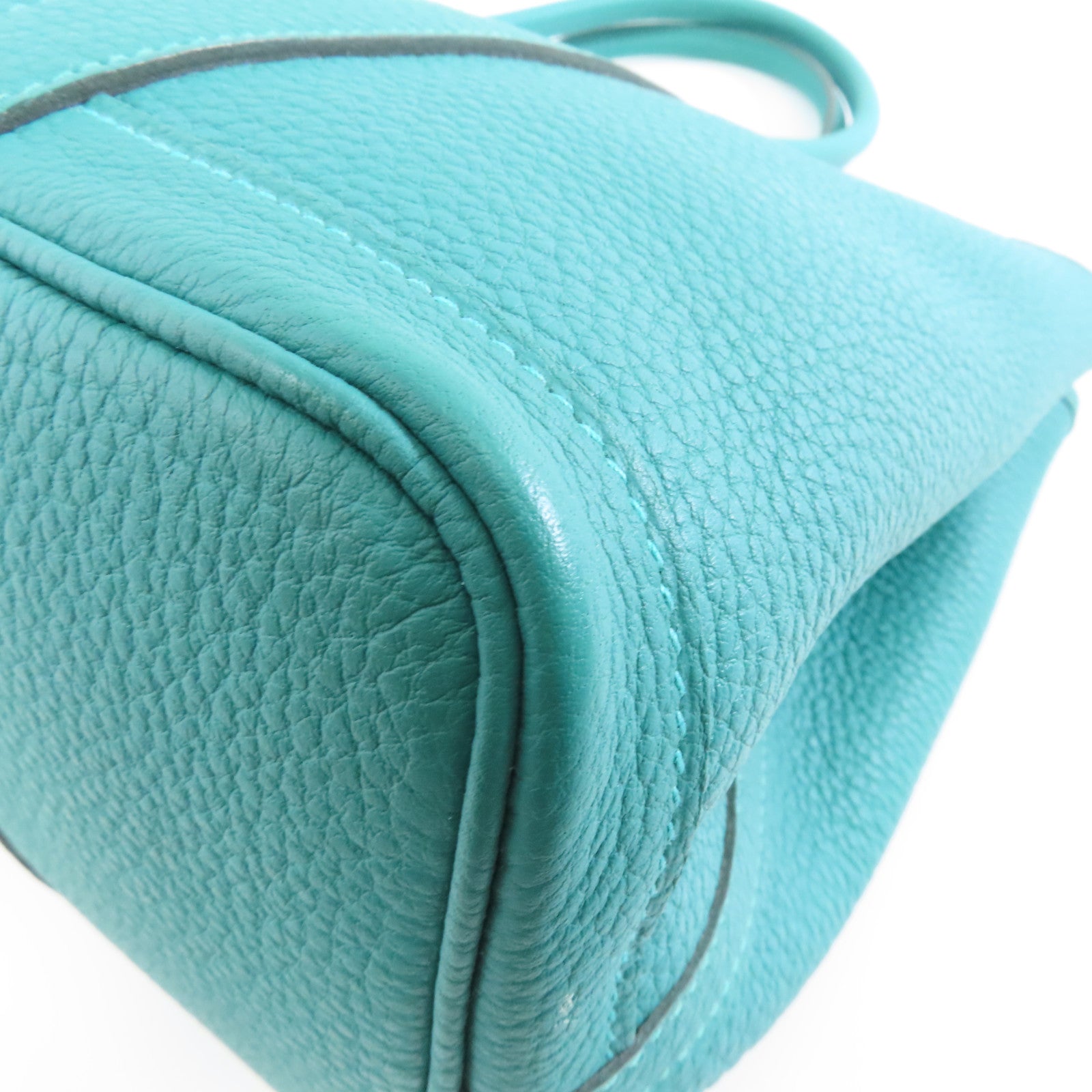 HERMES Negonda皮革Garden Party TPM銀扣手挽袋Vert Jade/綠色