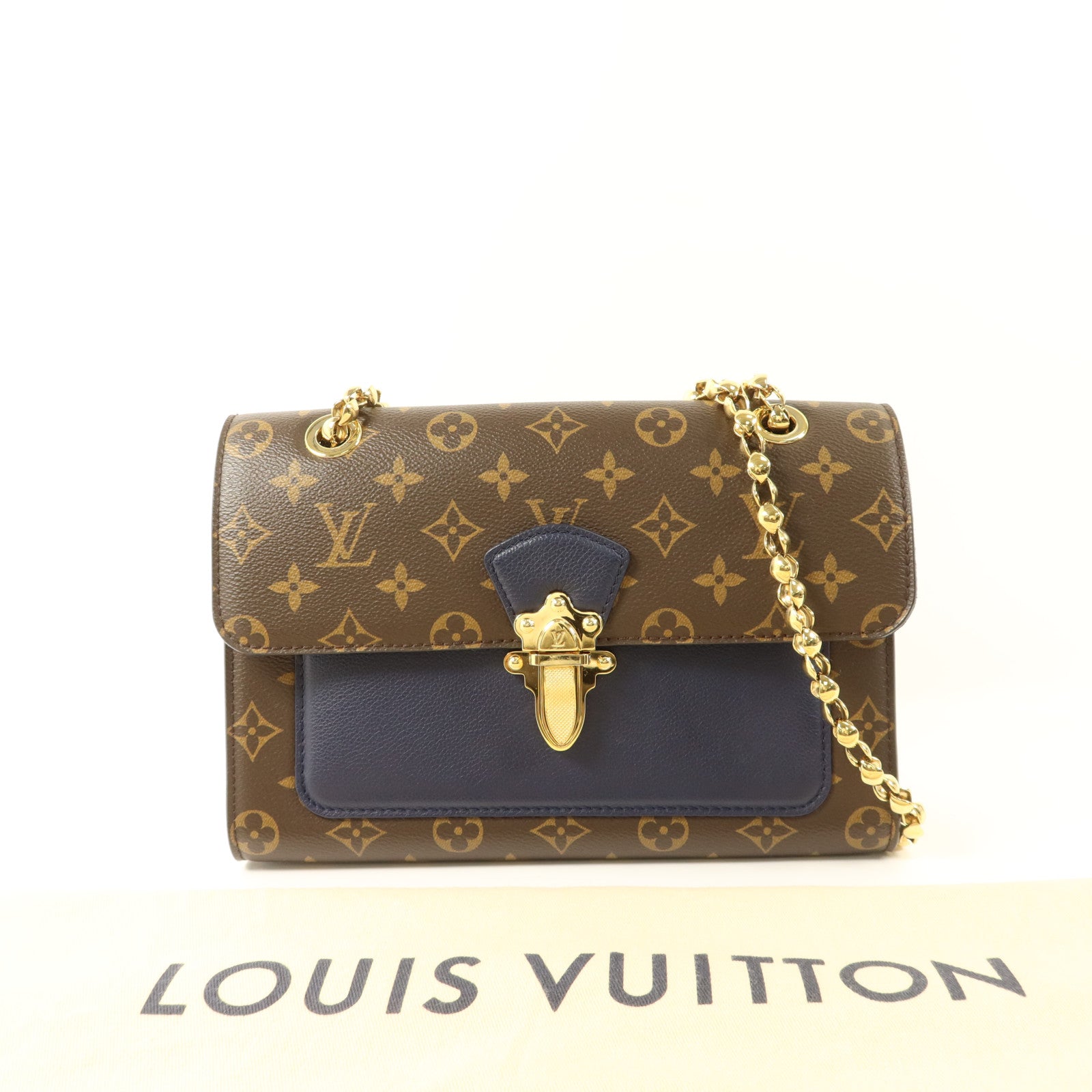 LOUIS VUITTON Monogram Victoire金扣鏈帶肩背袋