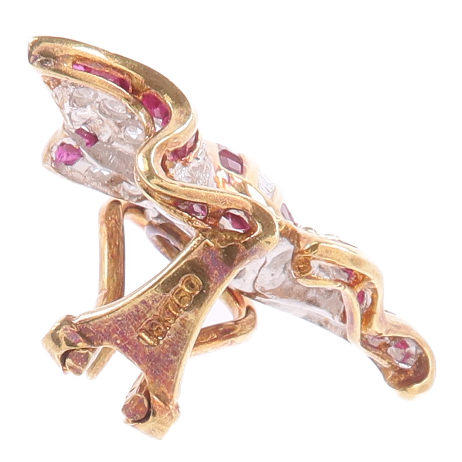 JEWELRY 18K黃金/白金Ruby Diamond Earrings紅寶石/鑽石耳環