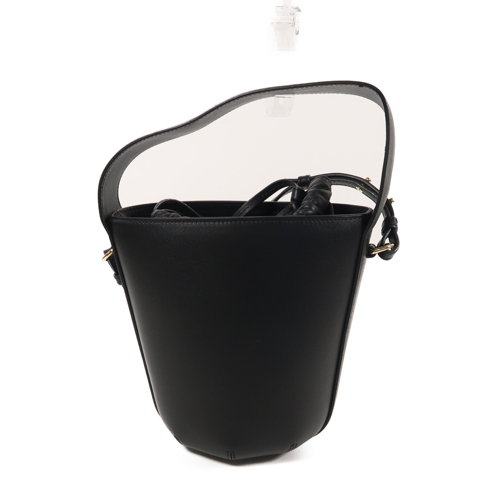 Chloe 牛皮皮革Sense Bucket Bag銀扣肩背袋黑色