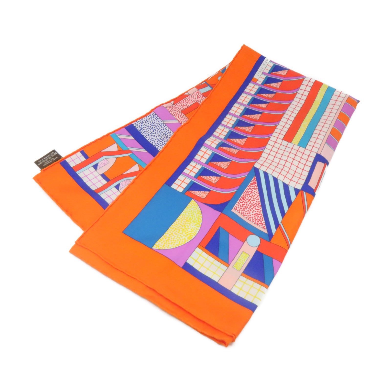 HERMES 丝质Scarf 90x90丝巾橙色/蓝色/彩色