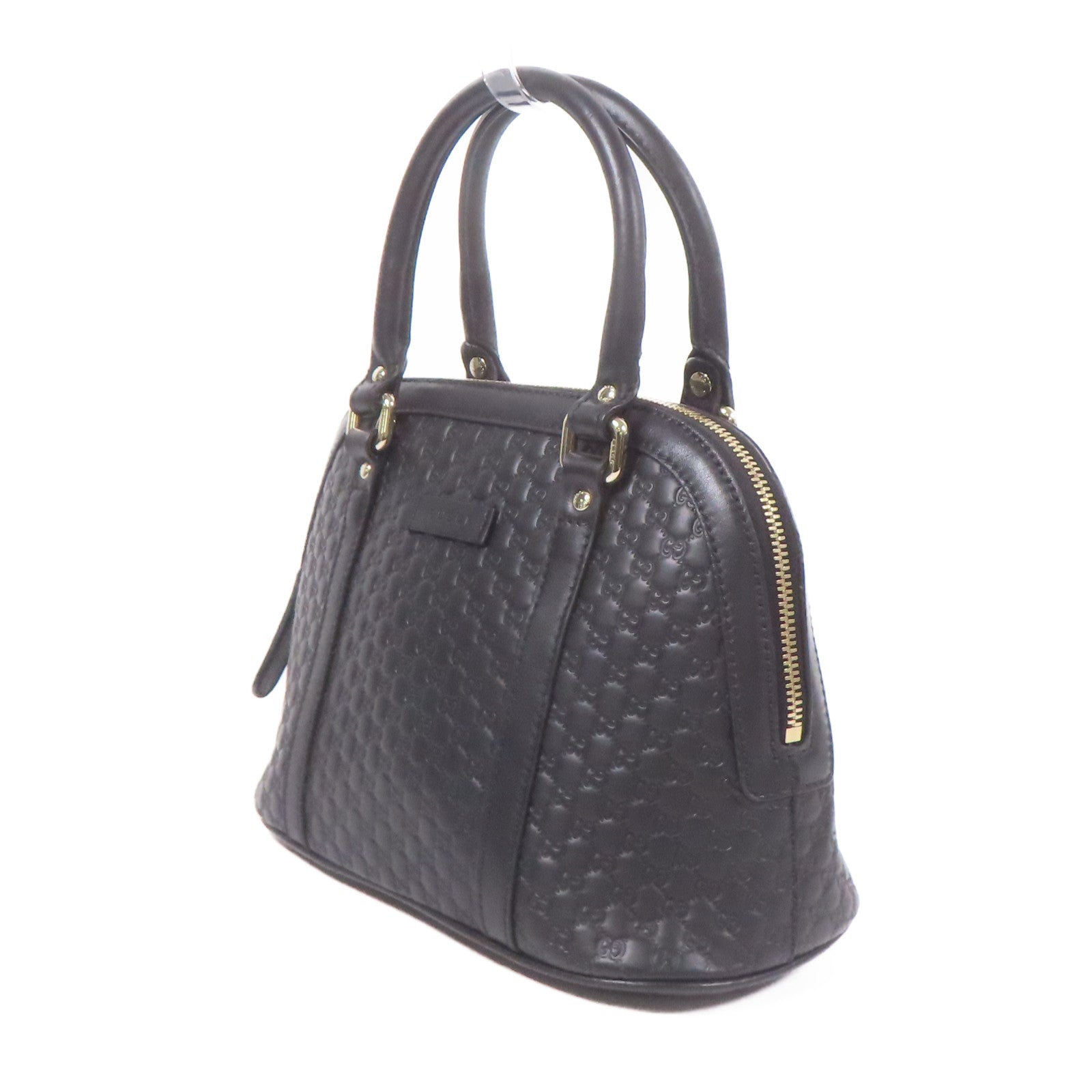 GUCCI GG GHW Mini Dome 2way Shoulder Bag 449654 Calfskin Leather Black