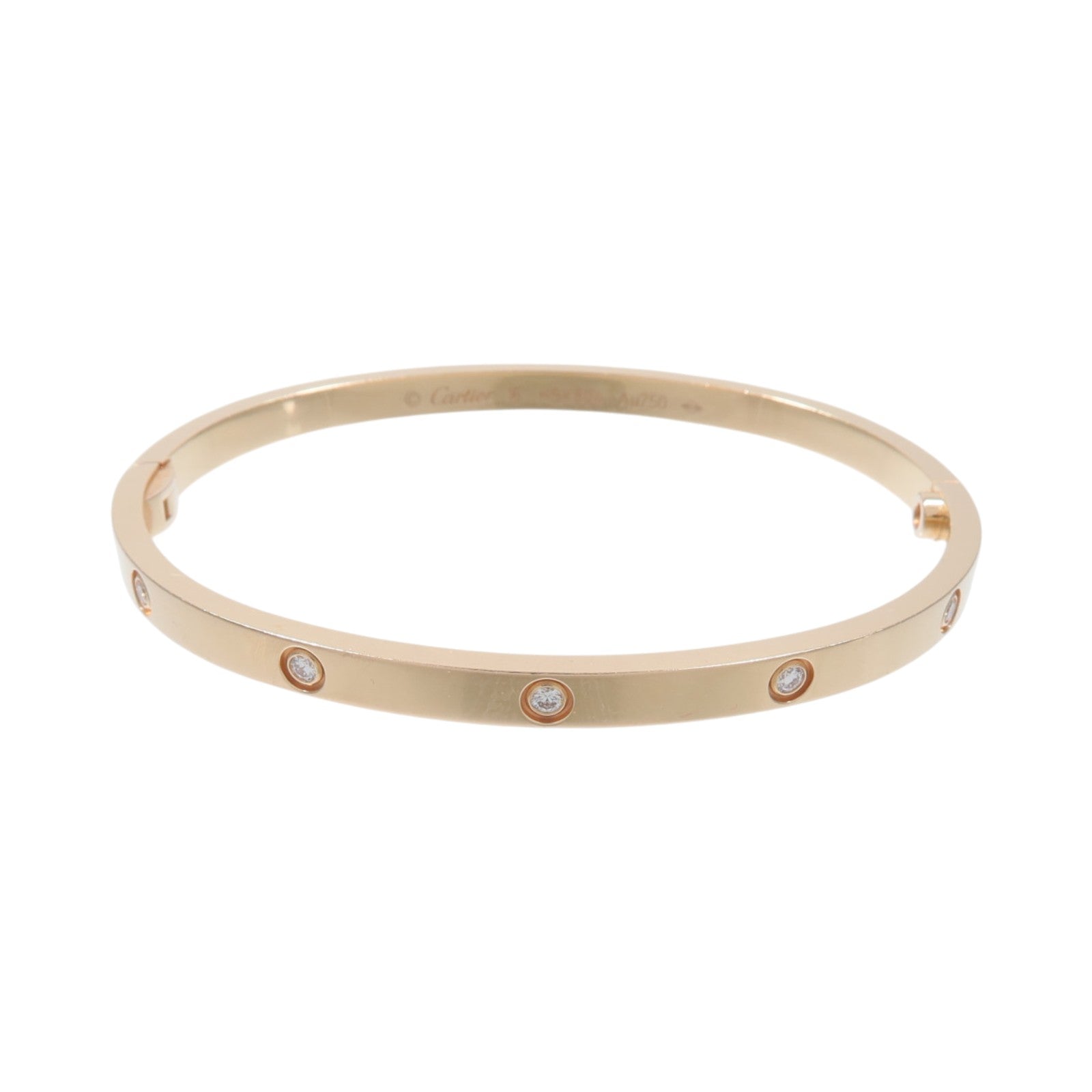 CARTIER 18K玫瑰金Love Blaceret SM 10P Diamond鑽石手鐲
