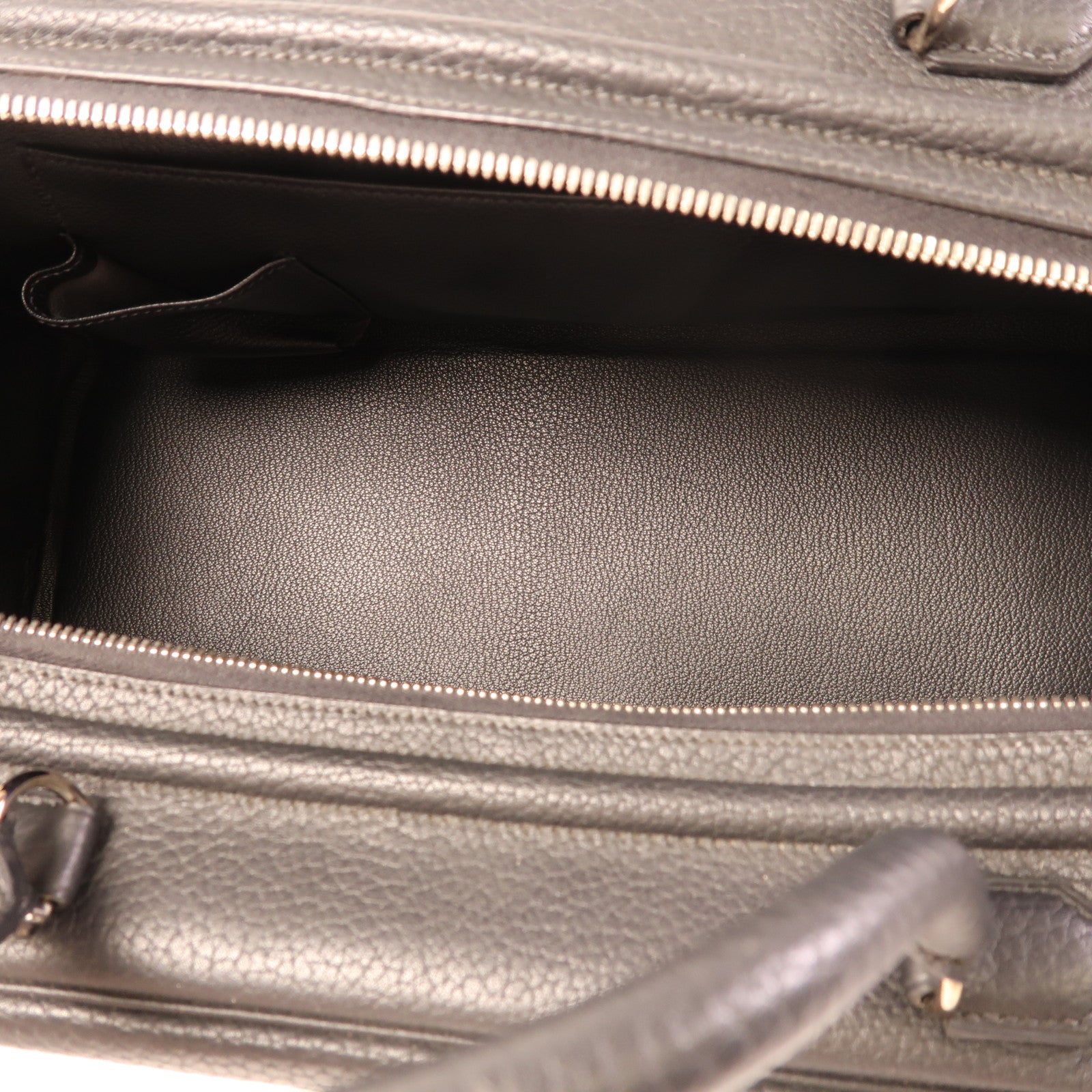 HERMES Fjord皮革Sack Amvie 36銀扣手挽袋Noir