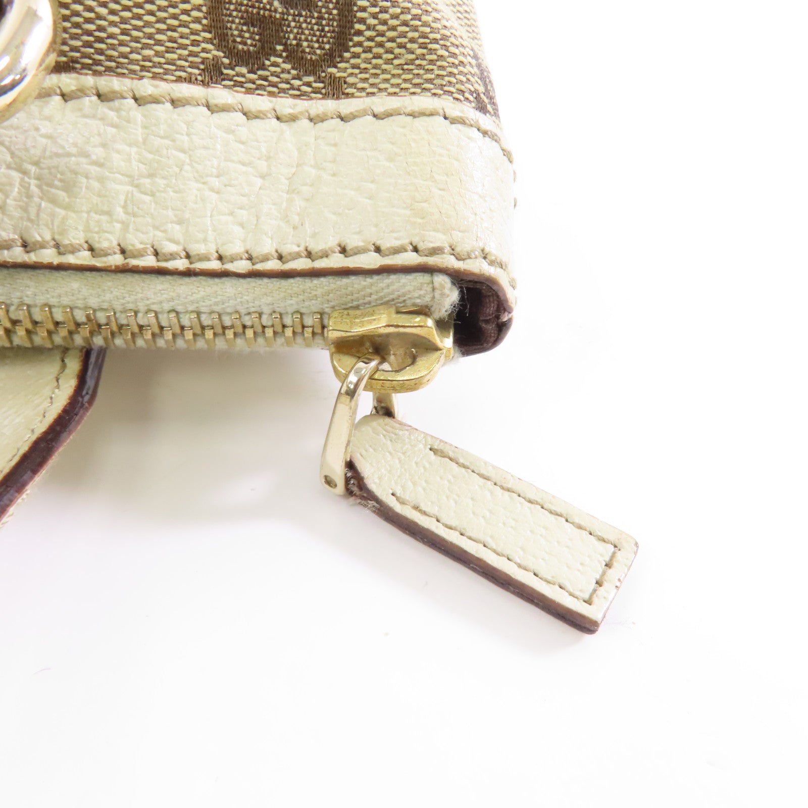 GUCCI 帆布/皮革Shoulder Bag金扣肩背袋啡色/啡色