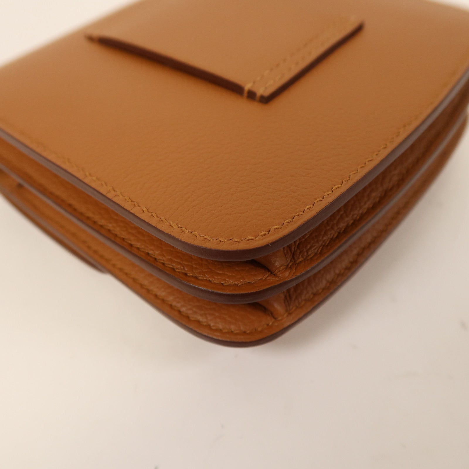 HERMES Evercolor皮革2002 Wallet銀扣錢包Gold